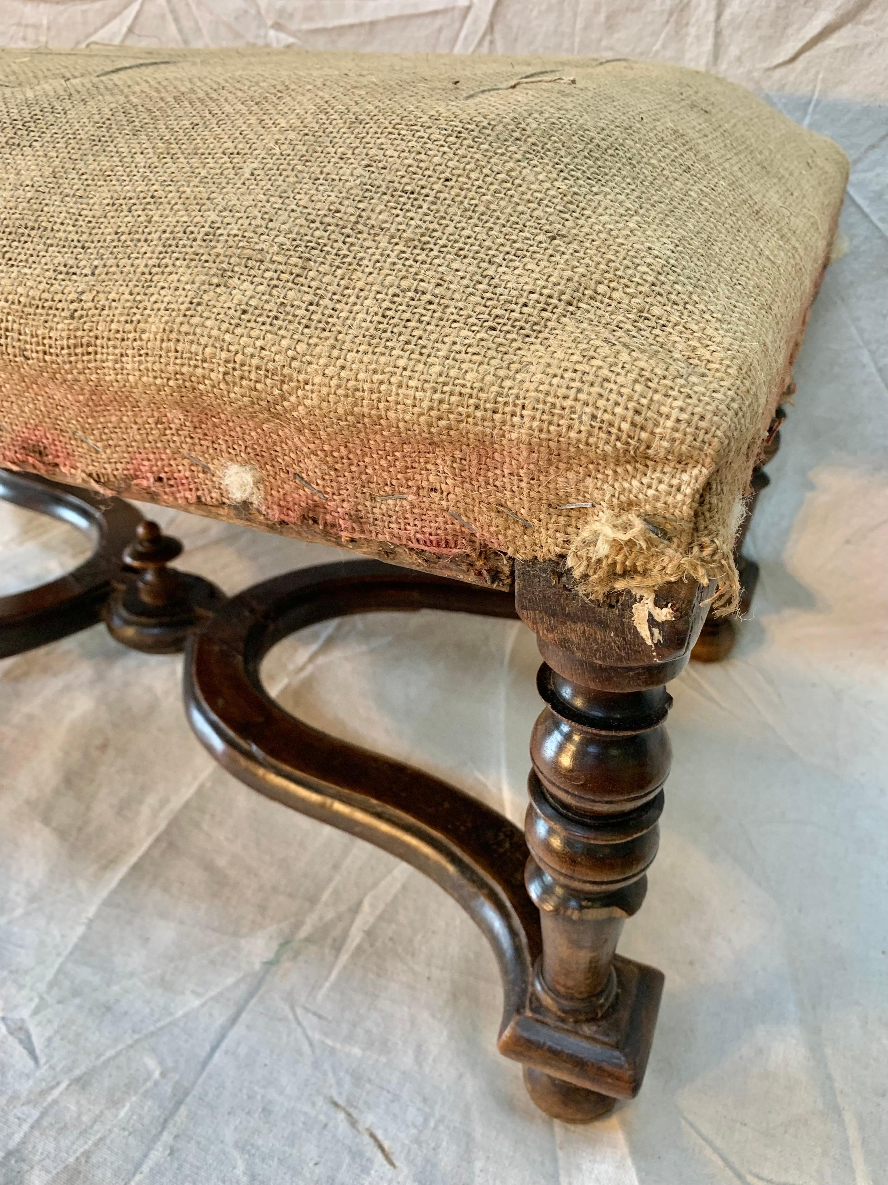 Late 19th Century French Walnut Ottoman 10