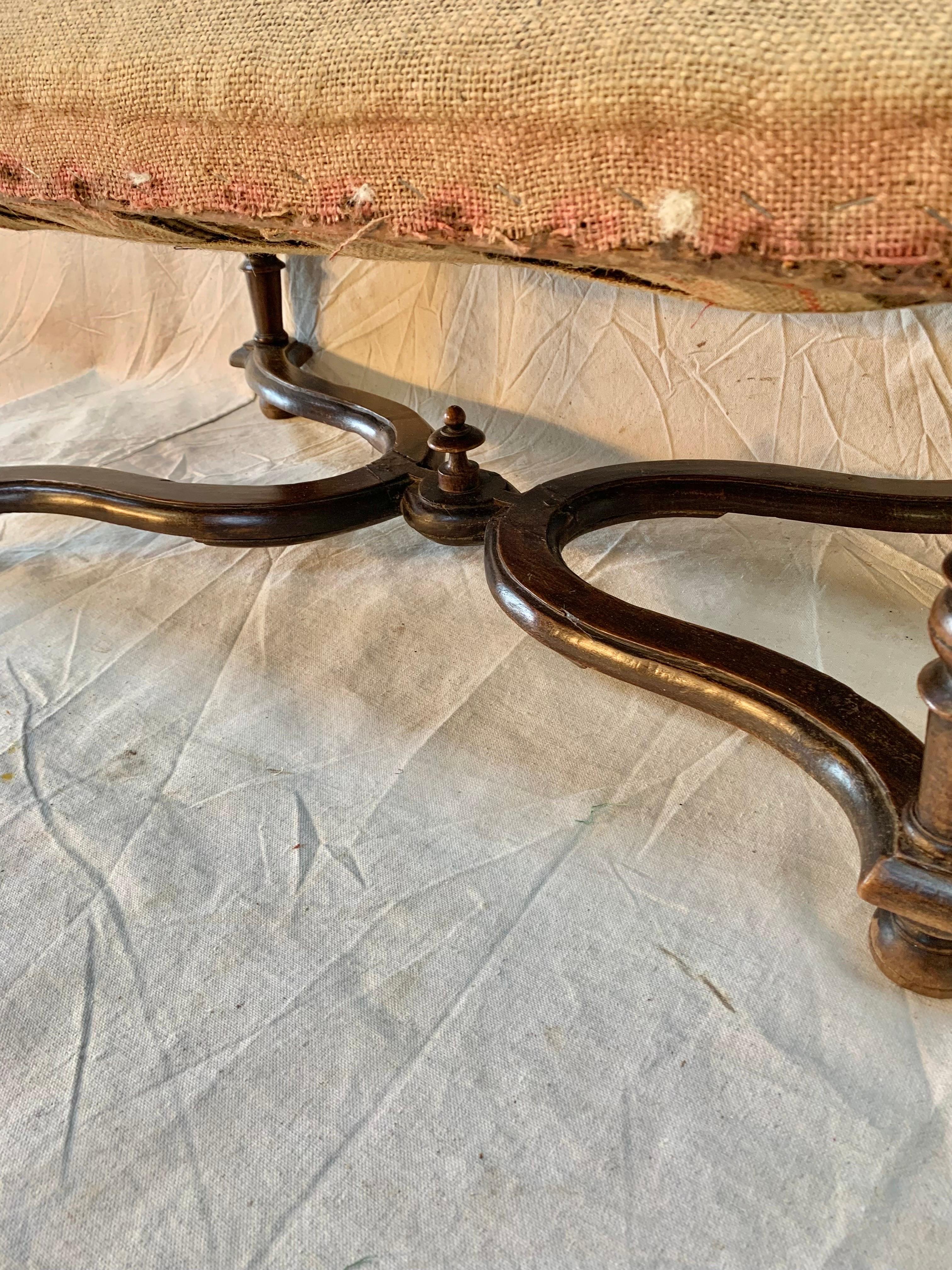 Late 19th Century French Walnut Ottoman 11