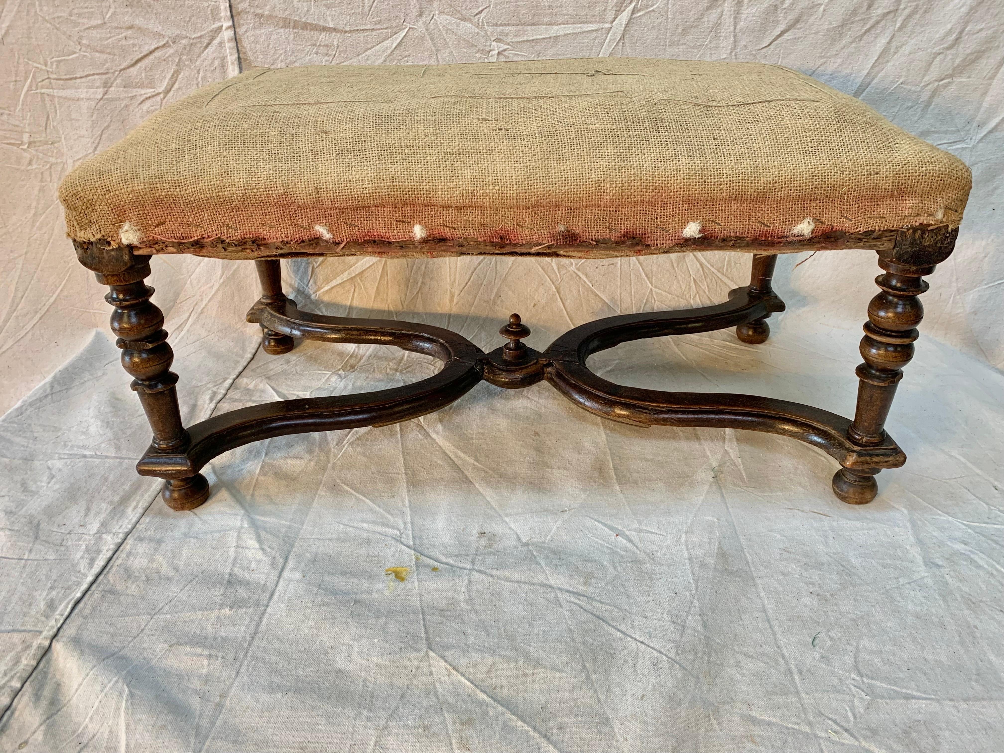 Late 19th Century French Walnut Ottoman 1