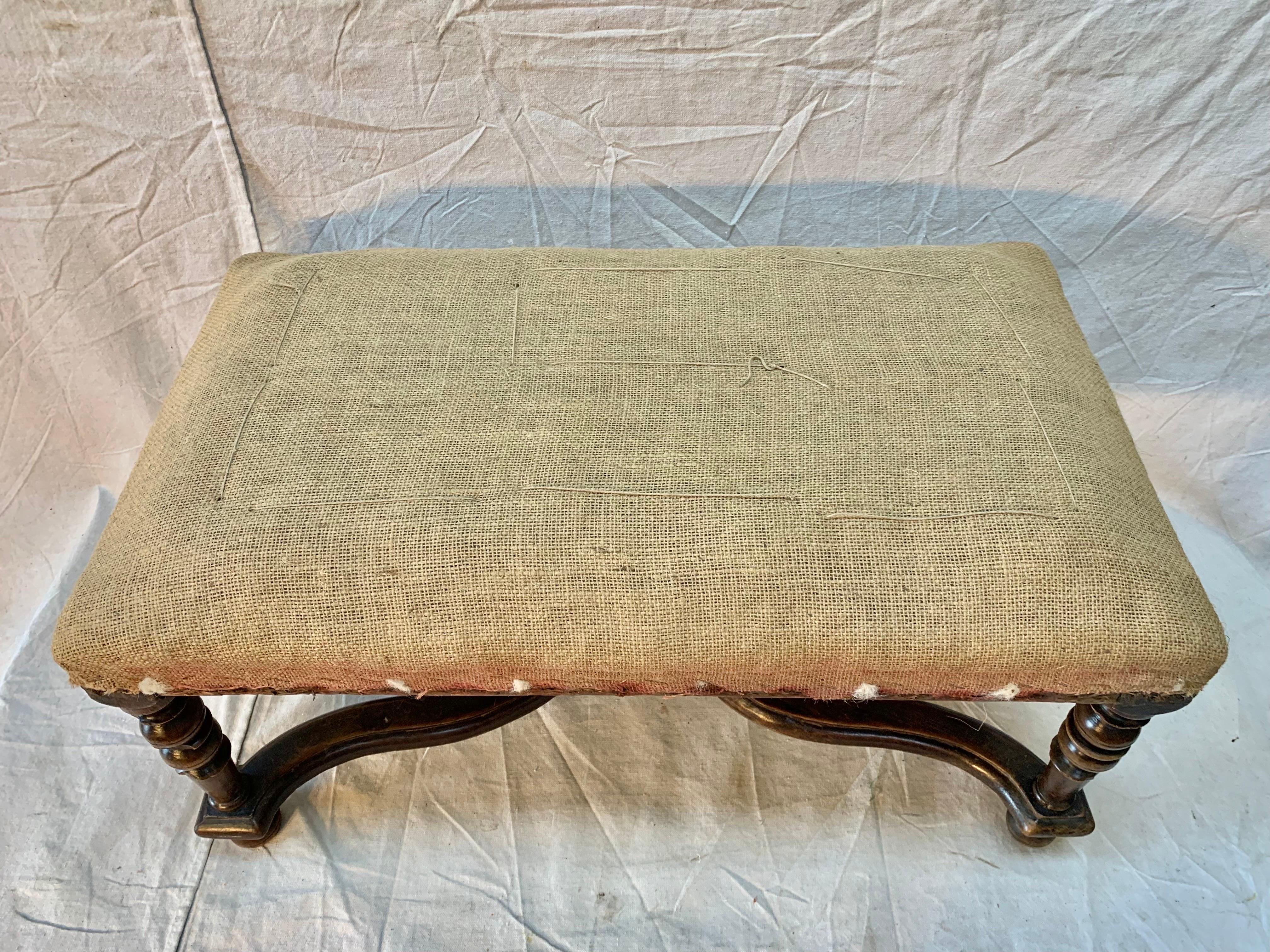 Late 19th Century French Walnut Ottoman 2