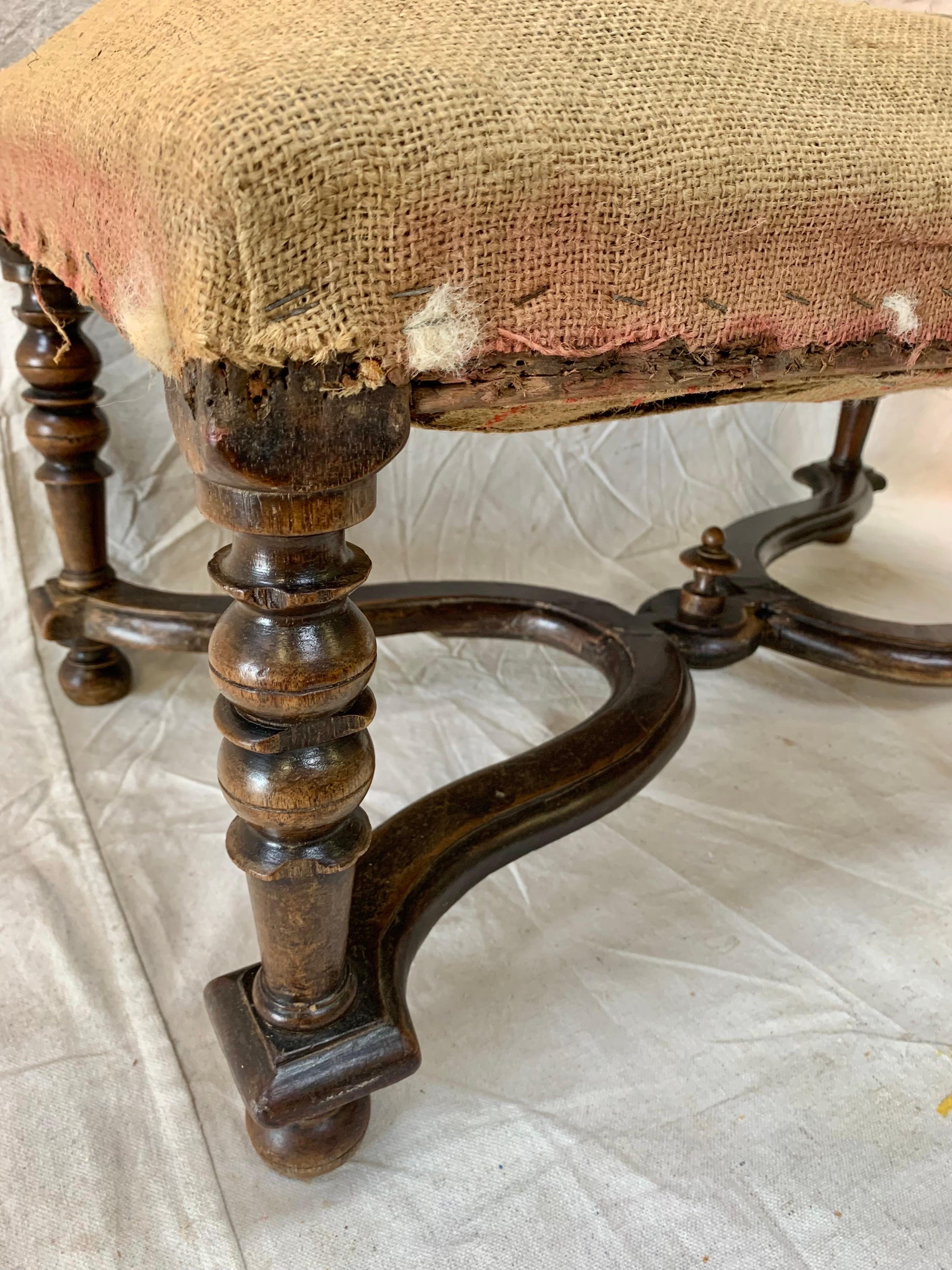 Late 19th Century French Walnut Ottoman 3