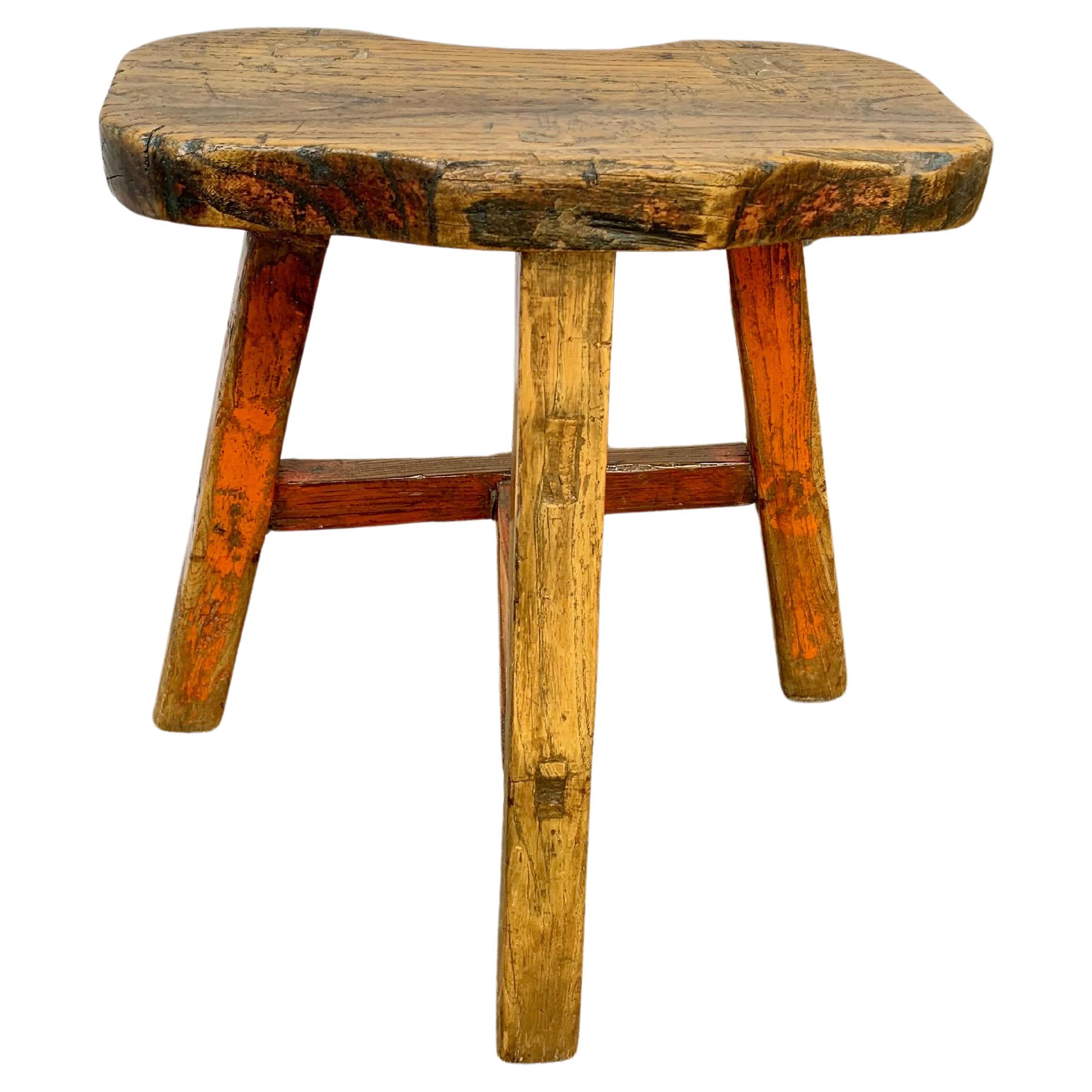 Late 19th Century French Walnut Stool