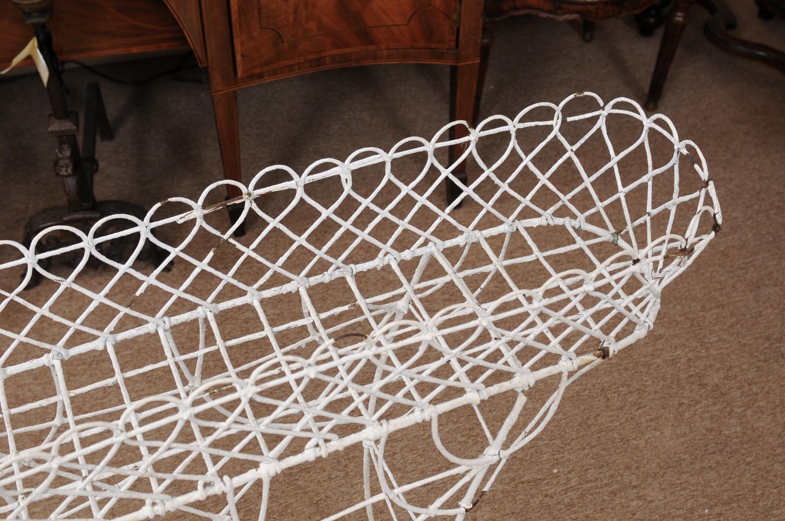 Late 19th Century French White Painted Wire Plant Stand 7