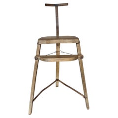 Chaise d'artiste en bois et en fer de la fin du XIXe siècle