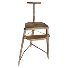 Chaise d'artiste en bois et en fer de la fin du XIXe siècle