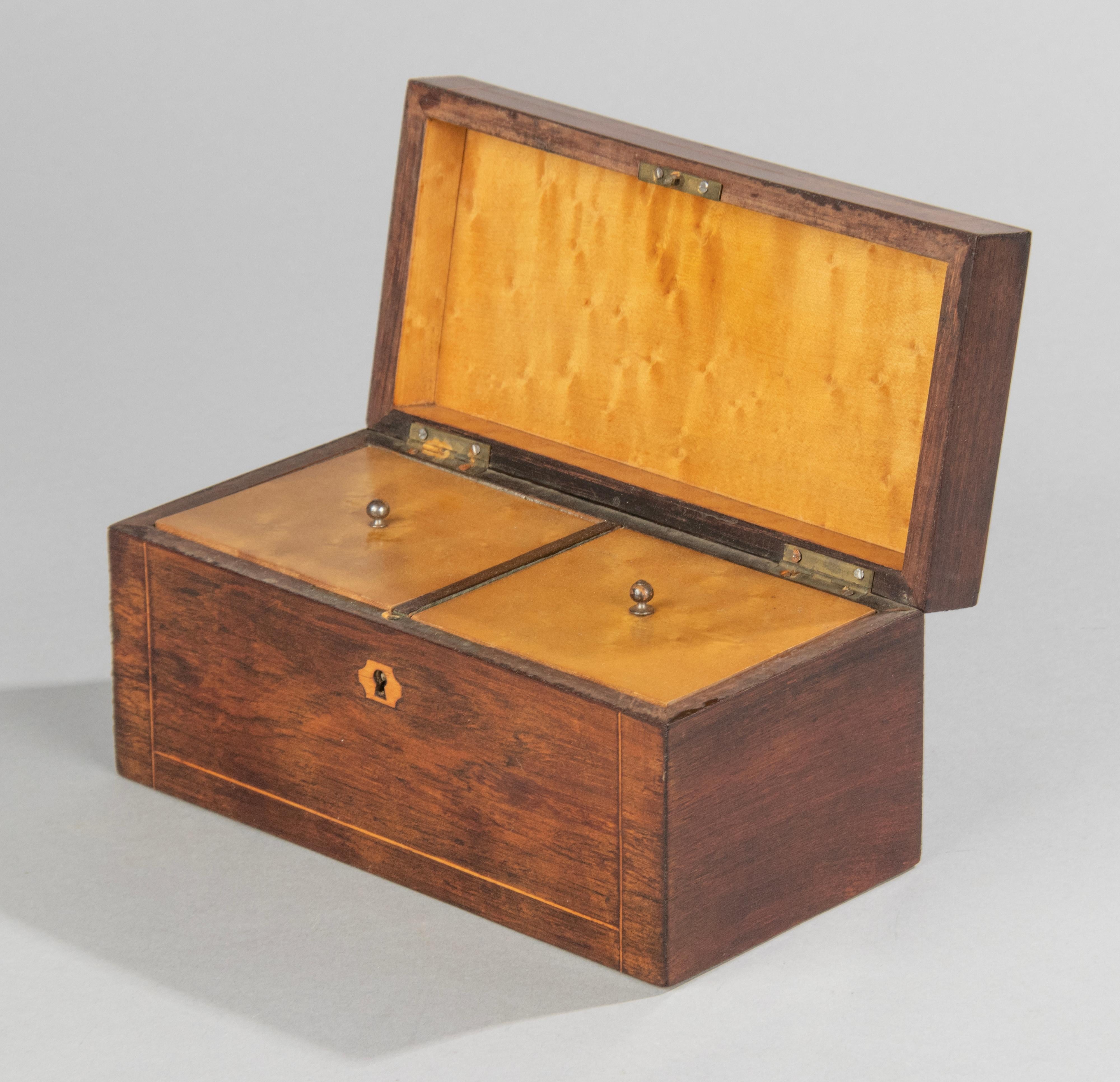 Napoleon III Late 19th Century French Wood Veneer Marquetry Tea Caddy For Sale