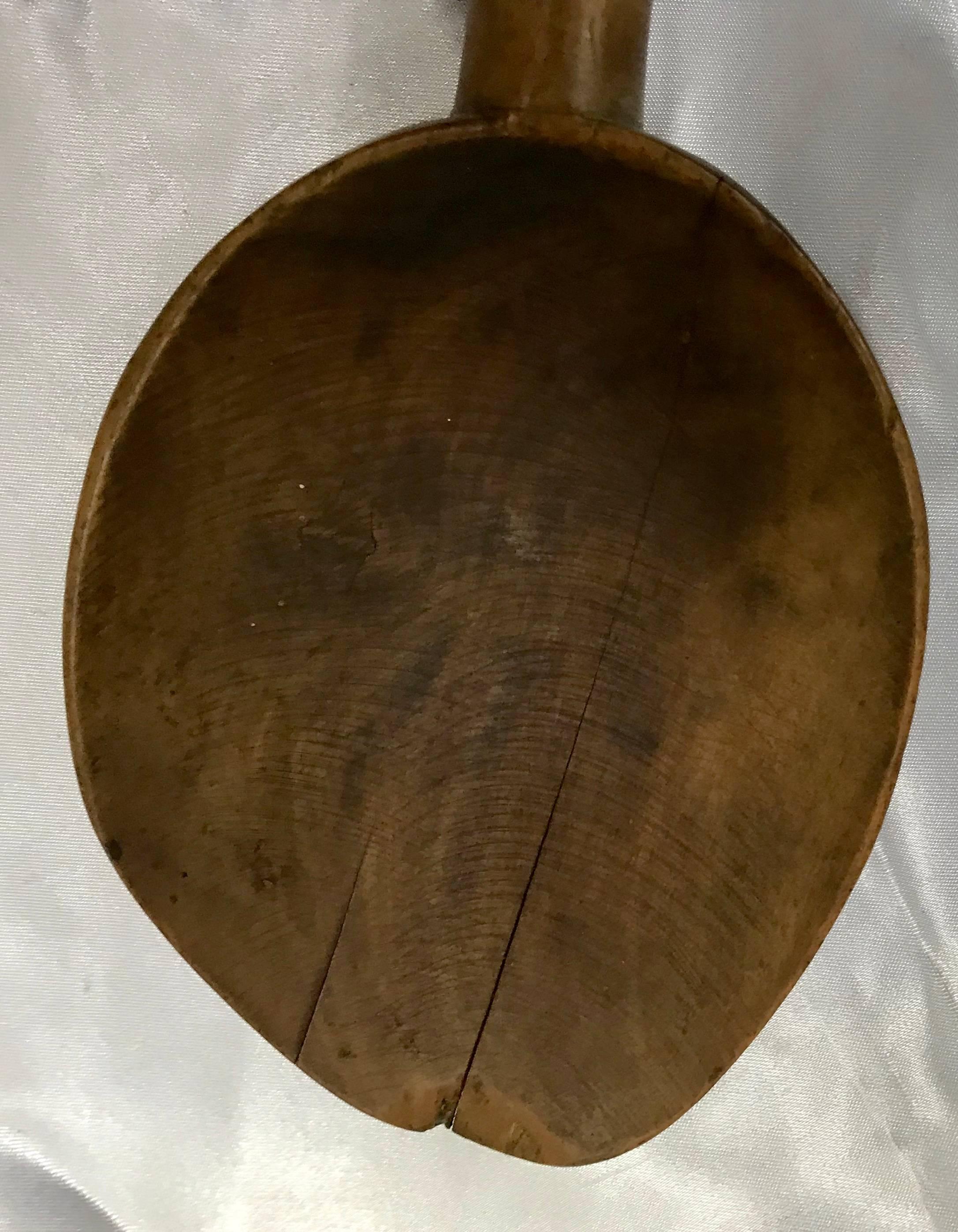 Primitive French Wooden Spoon Paddle, 19th Century For Sale