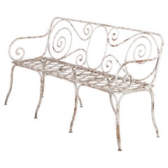 Late 19th Century French Wrought Iron Garden Seat