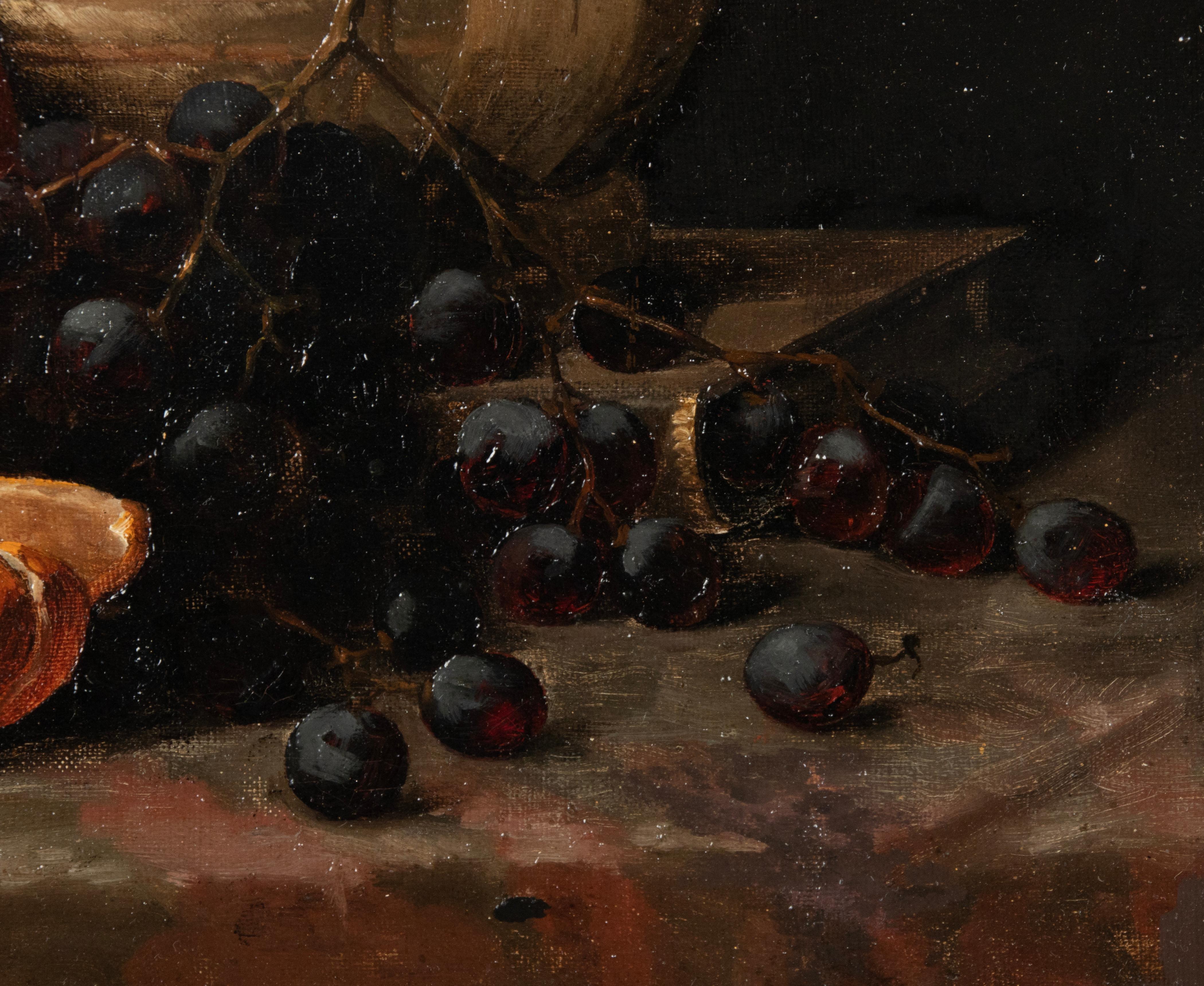 Late 19th Century Fruit Still Life Oil Painting by Van Arendonk For Sale 4
