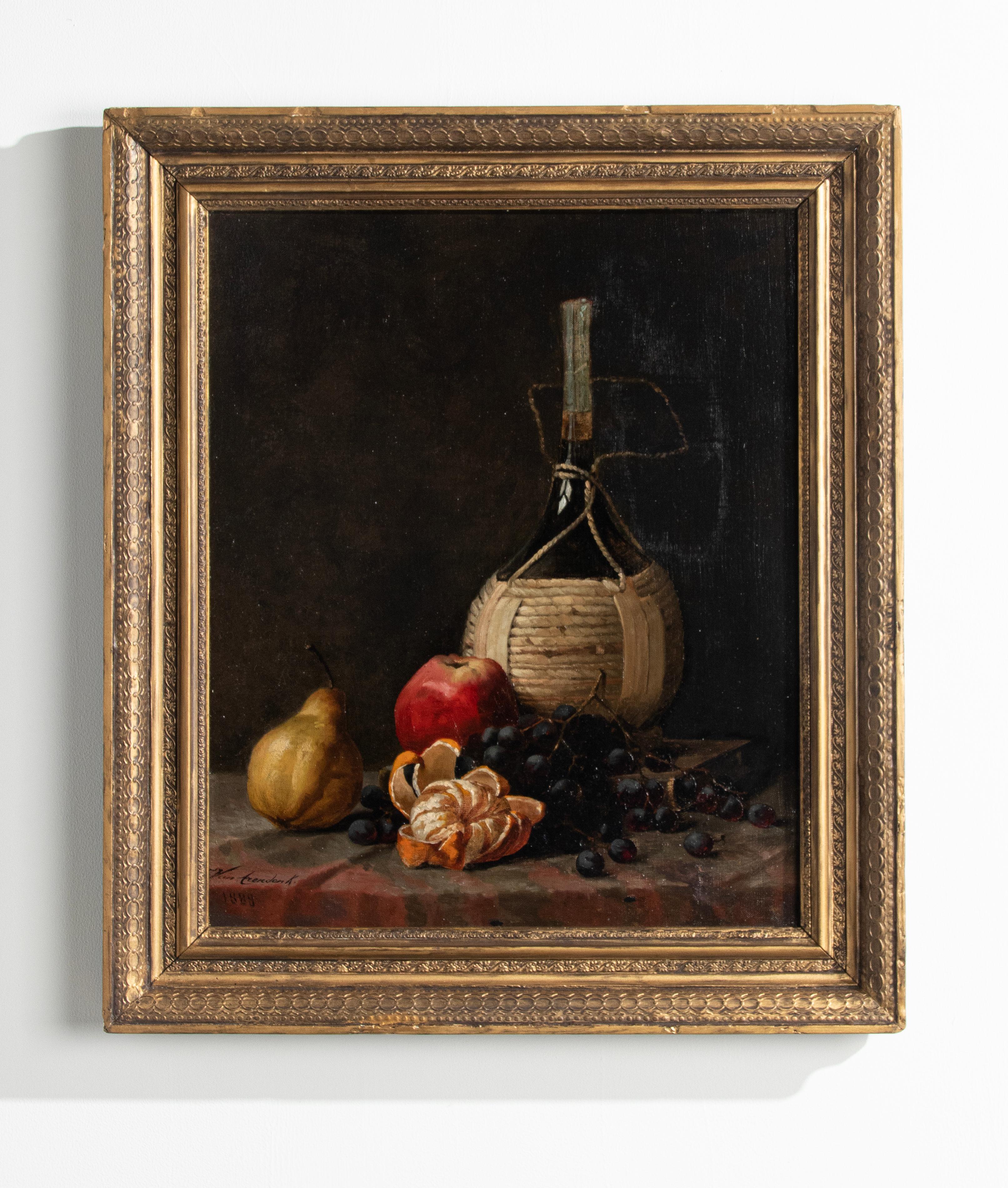 Late 19th Century Fruit Still Life Oil Painting by Van Arendonk For Sale 5