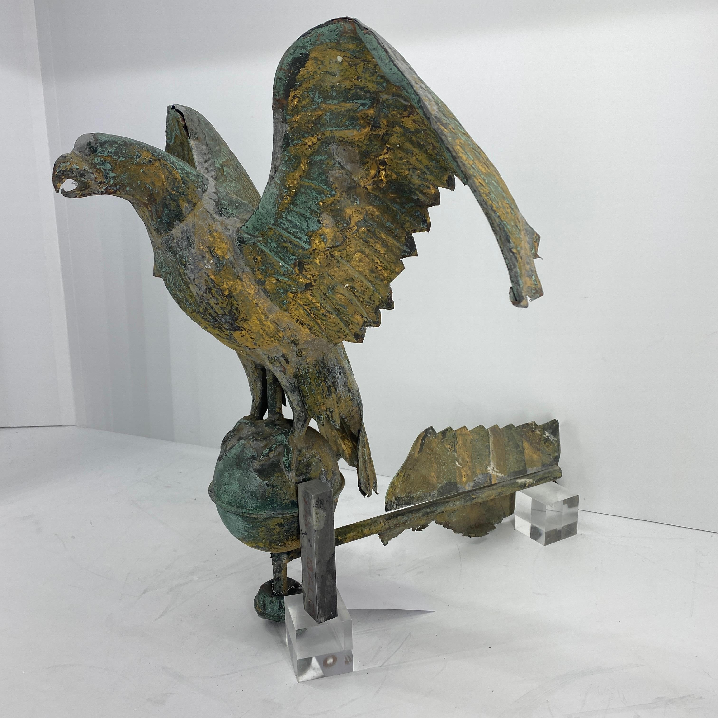 Copper Late 19th Century Full Body Eagle Weather Vane Fragment