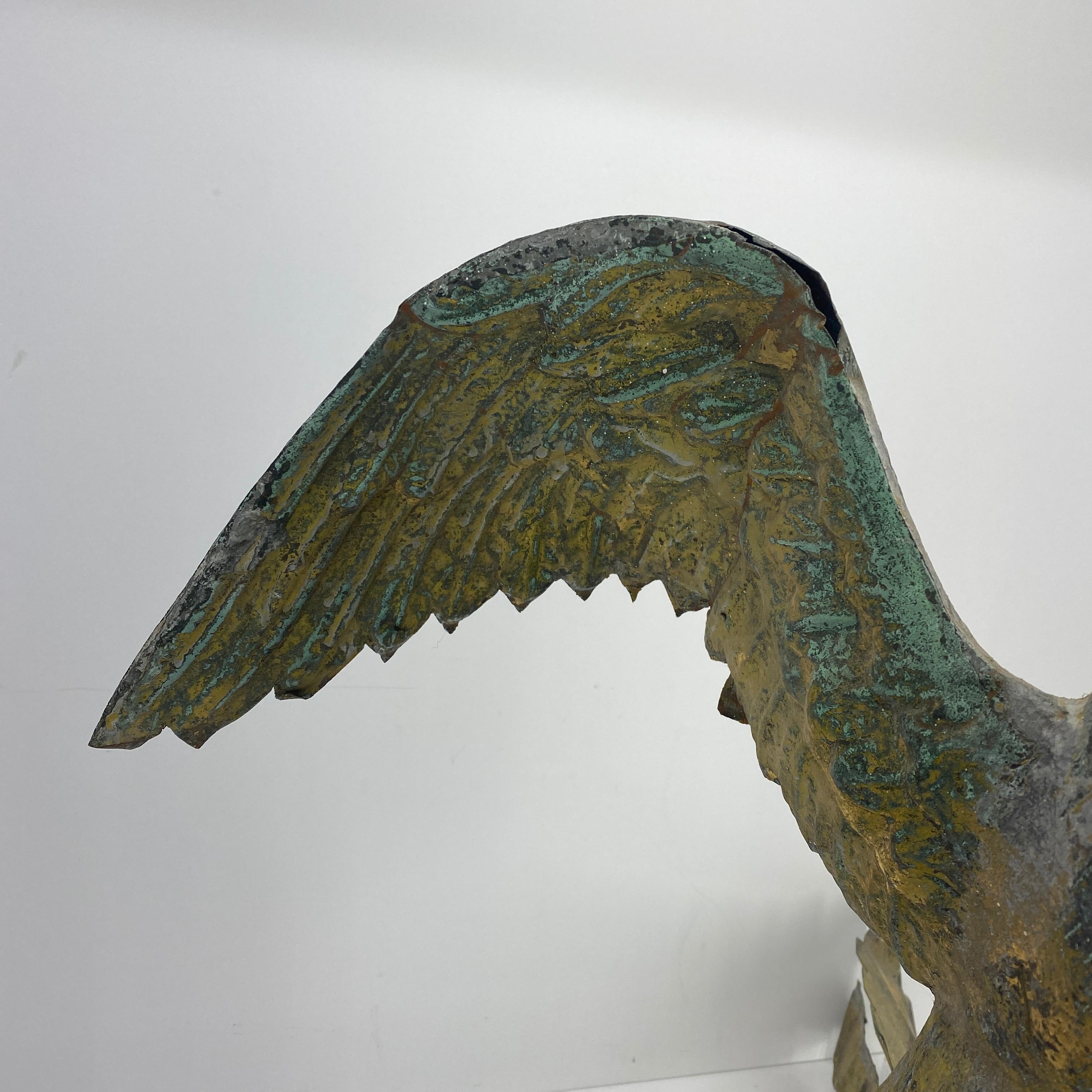 Hand-Crafted Late 19th Century Full Body Eagle Weather Vane Fragment