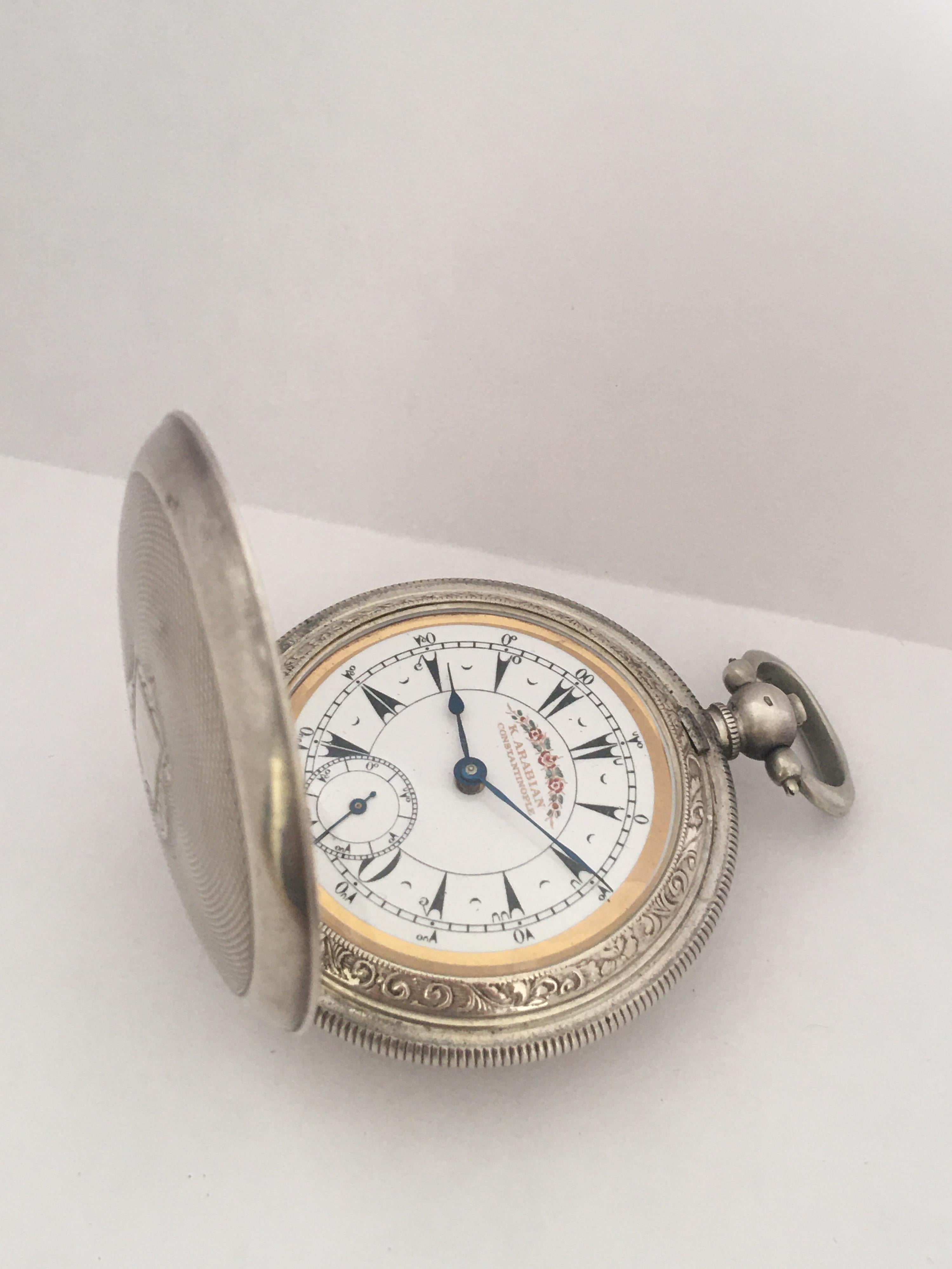 Late 19th Century Full Hunter Silver Made for the Turkish Market Pocket Watch 9