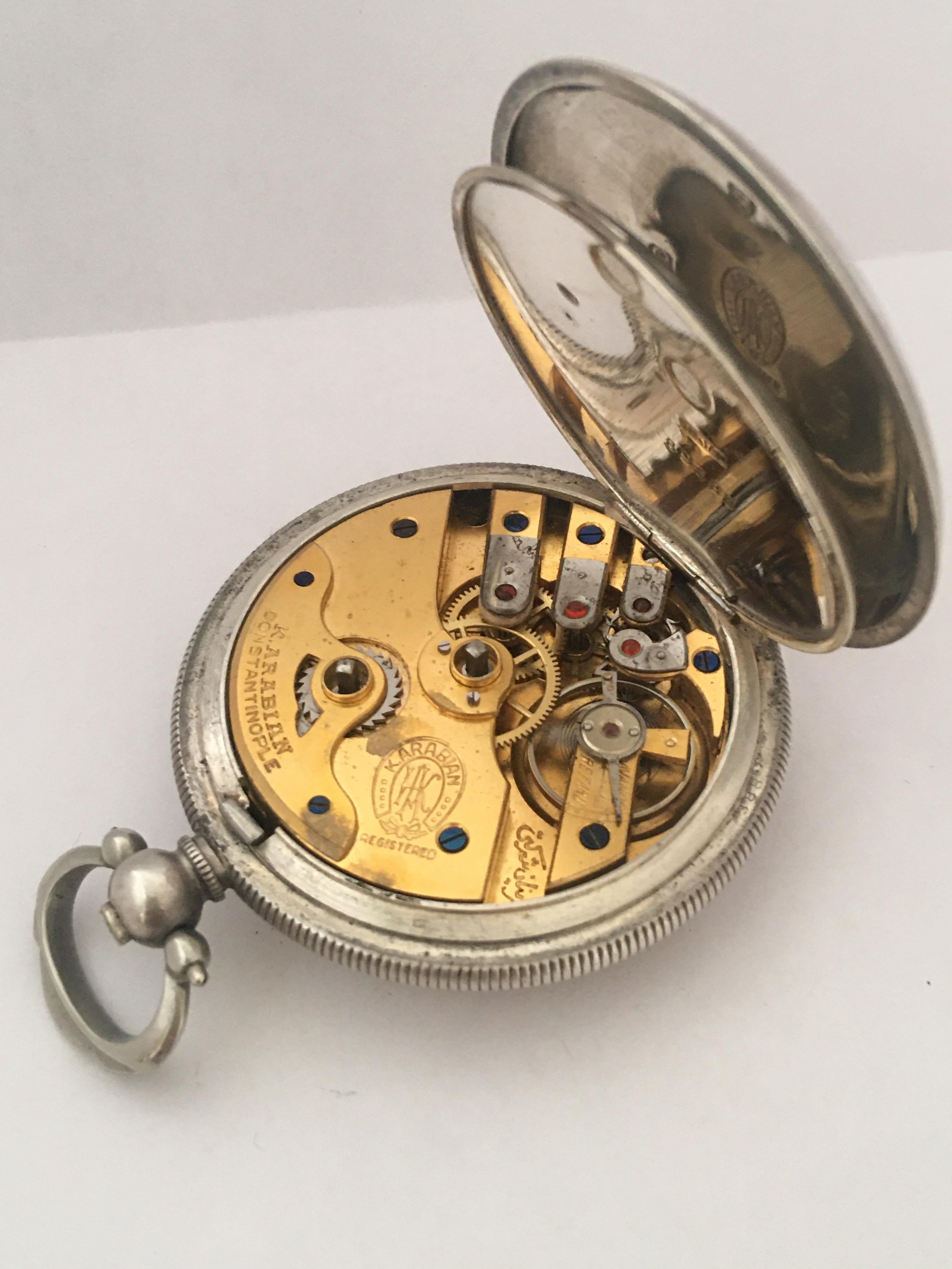 Late 19th Century Full Hunter Silver Made for the Turkish Market Pocket Watch 2