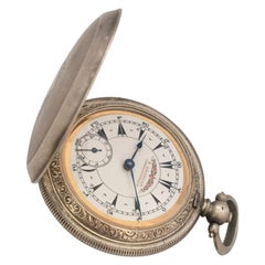 Late 19th Century Full Hunter Silver Made for the Turkish Market Pocket Watch