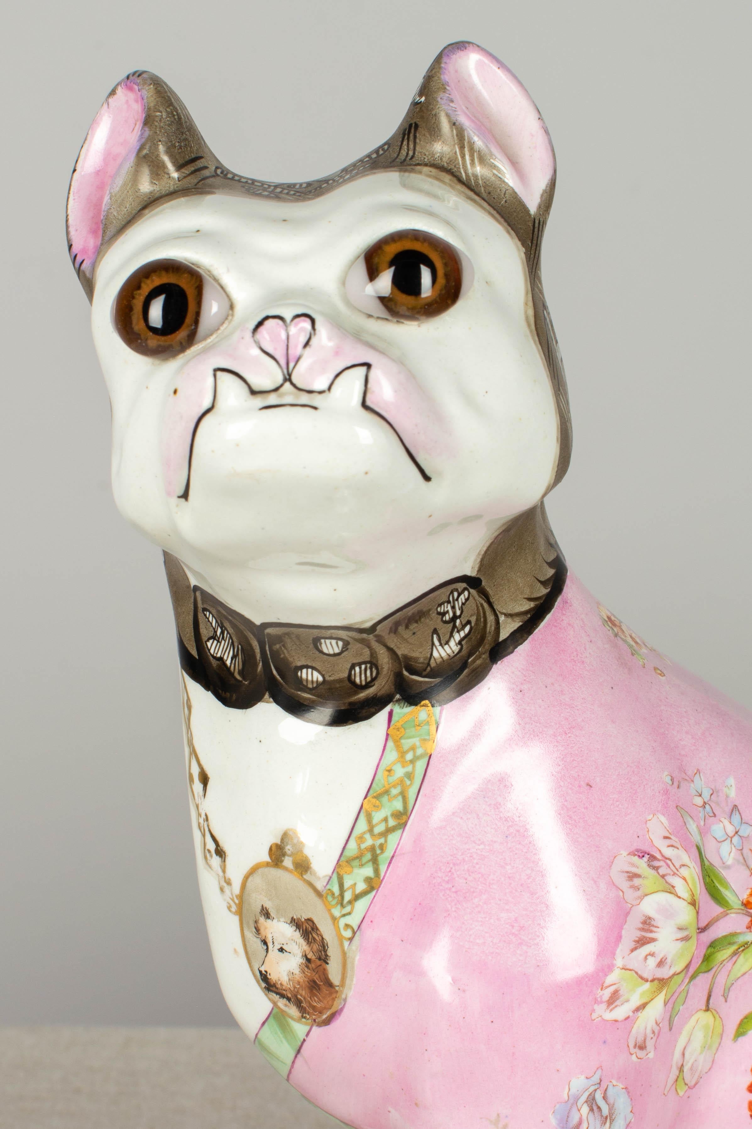 Late 19th Century Galle Faience Dog 1