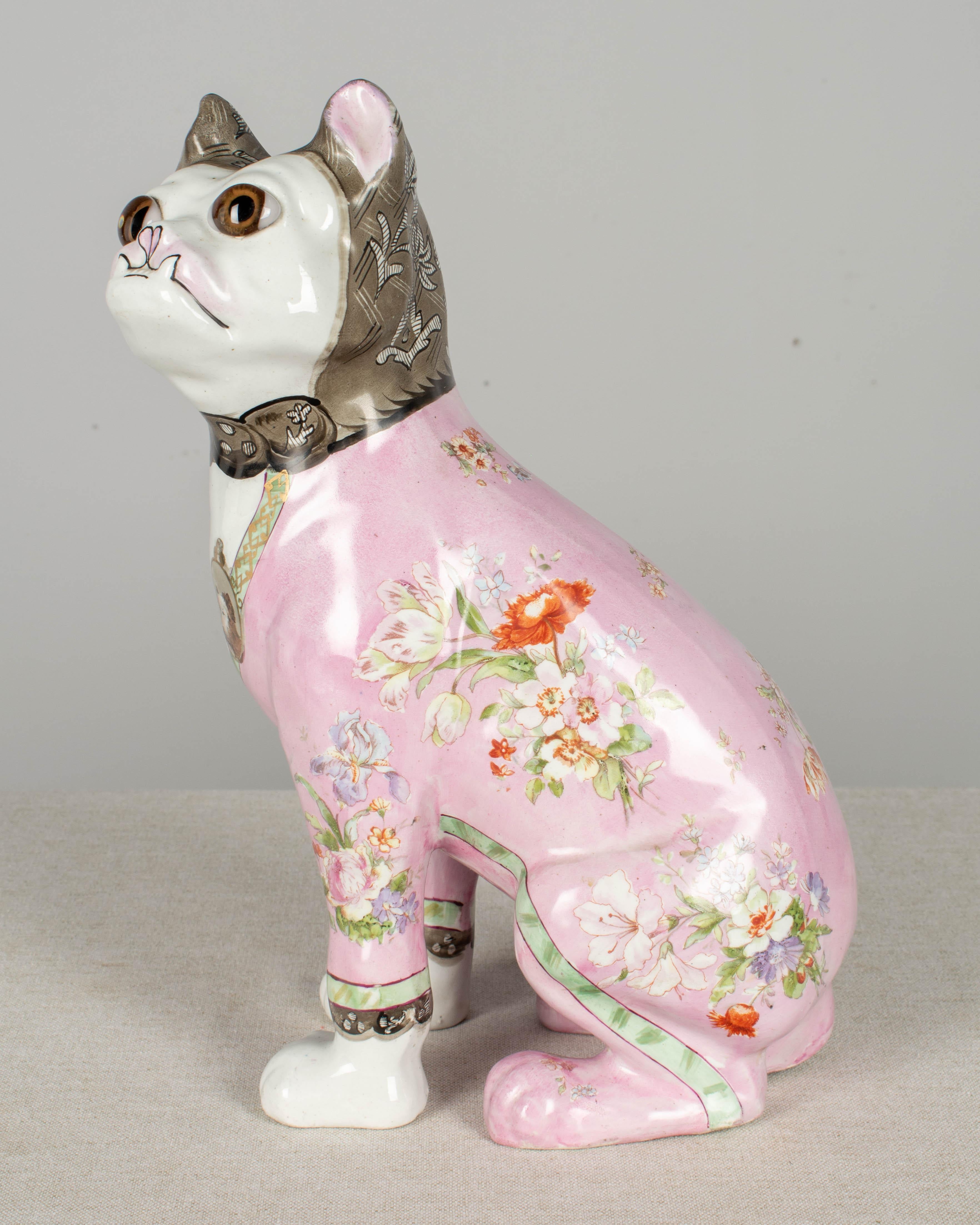 Ceramic Late 19th Century Galle Faience Dog