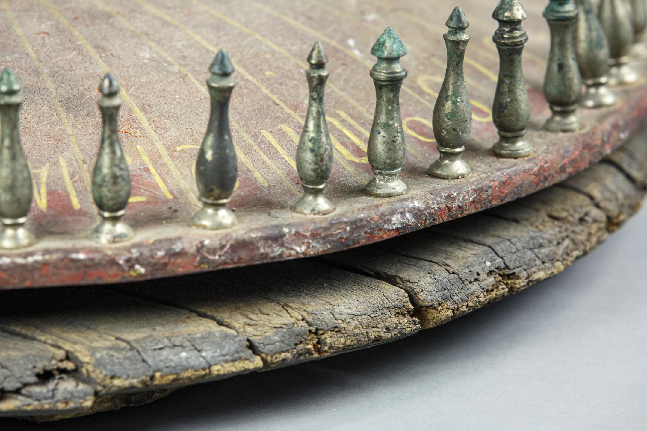 Extraordinary late 19th century scratch built game of chance, untouched original surface. still spins beautifully smoothly, some losses. France, Circa 1880.
  