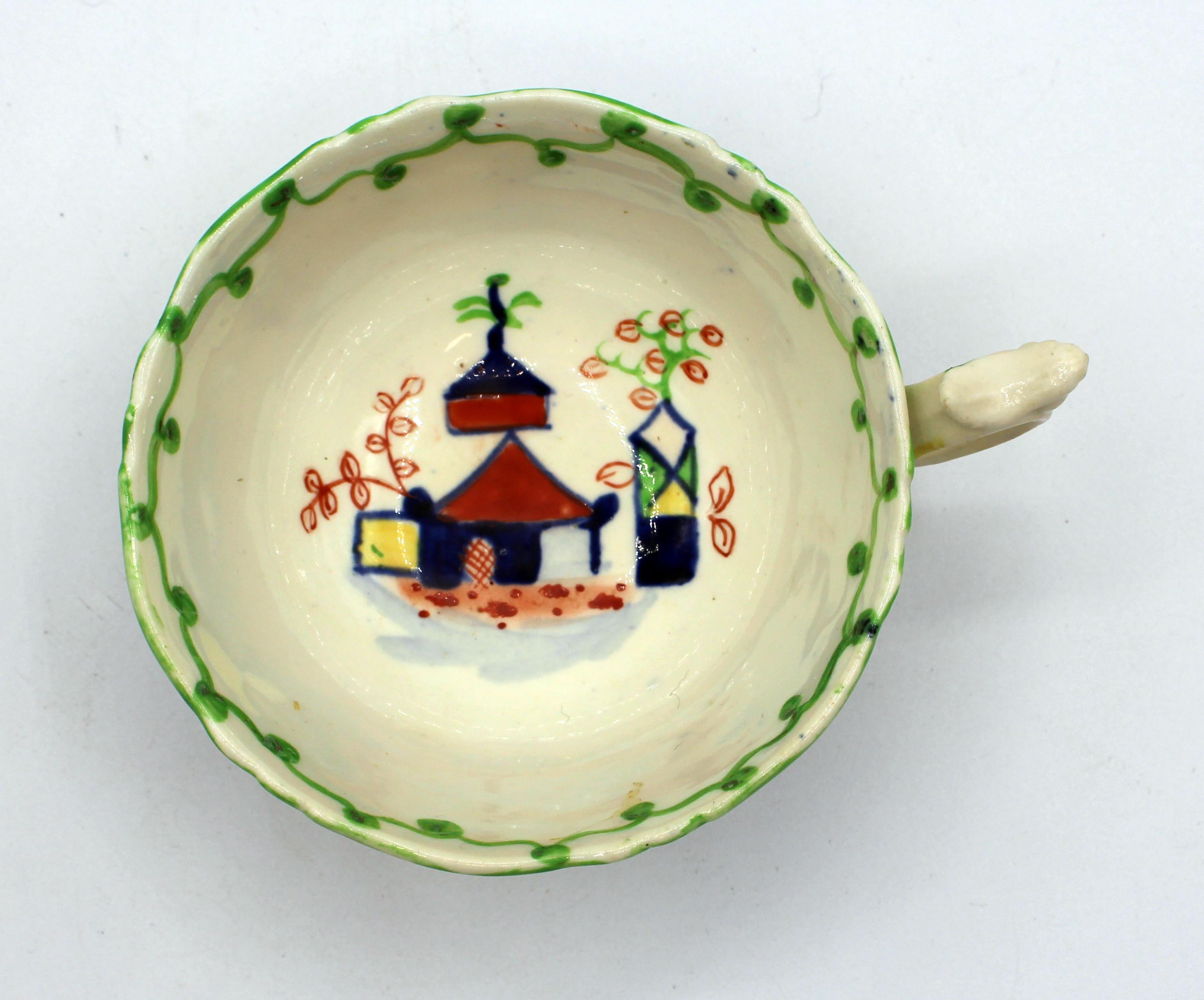 Gaudy Welsh „Burma“-Tasse und Untertasse mit Muster aus dem späten 19. Jahrhundert (Sonstiges) im Angebot