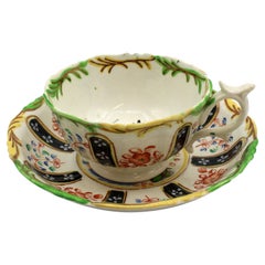 Late 19th Century Gaudy Welsh "Burma" Pattern Cup and Saucer