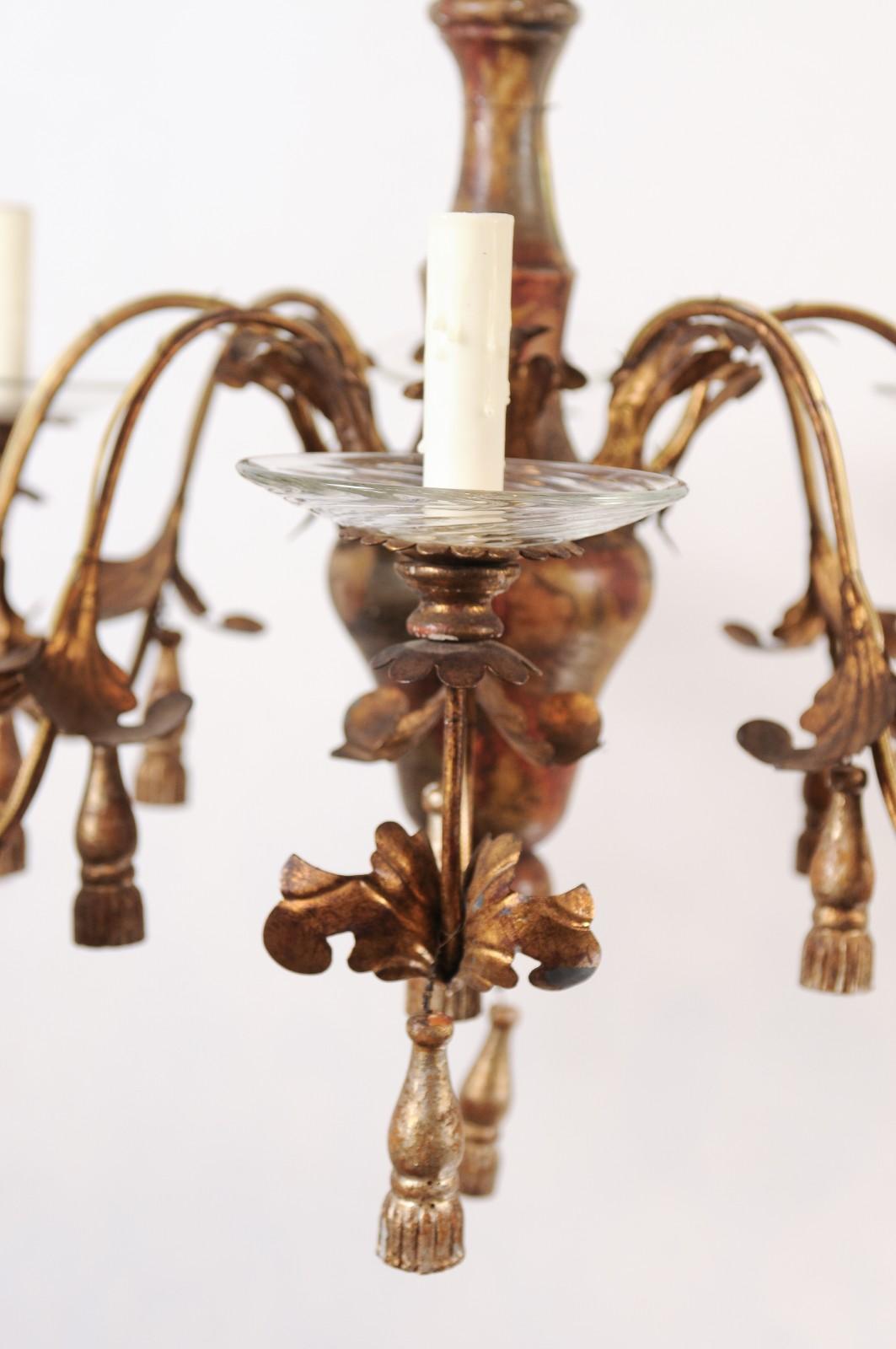 Late 19th Century Genovese Italian 8 Lite Chandelier For Sale 4