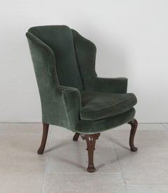 Late 19th Century George I Style Mahogany Wing Chair