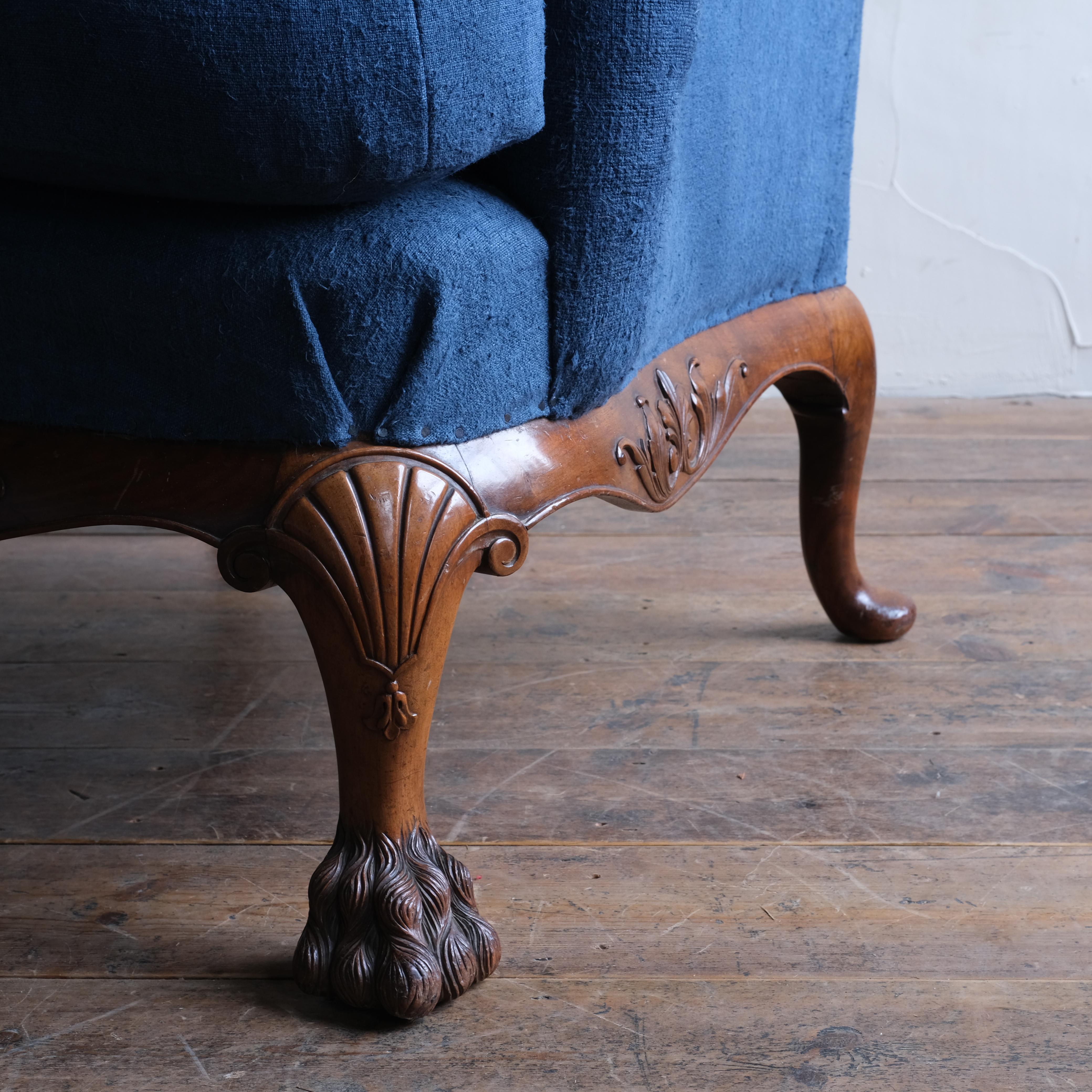 Late 19th Century George I Style Walnut Wingback Armchair For Sale 11