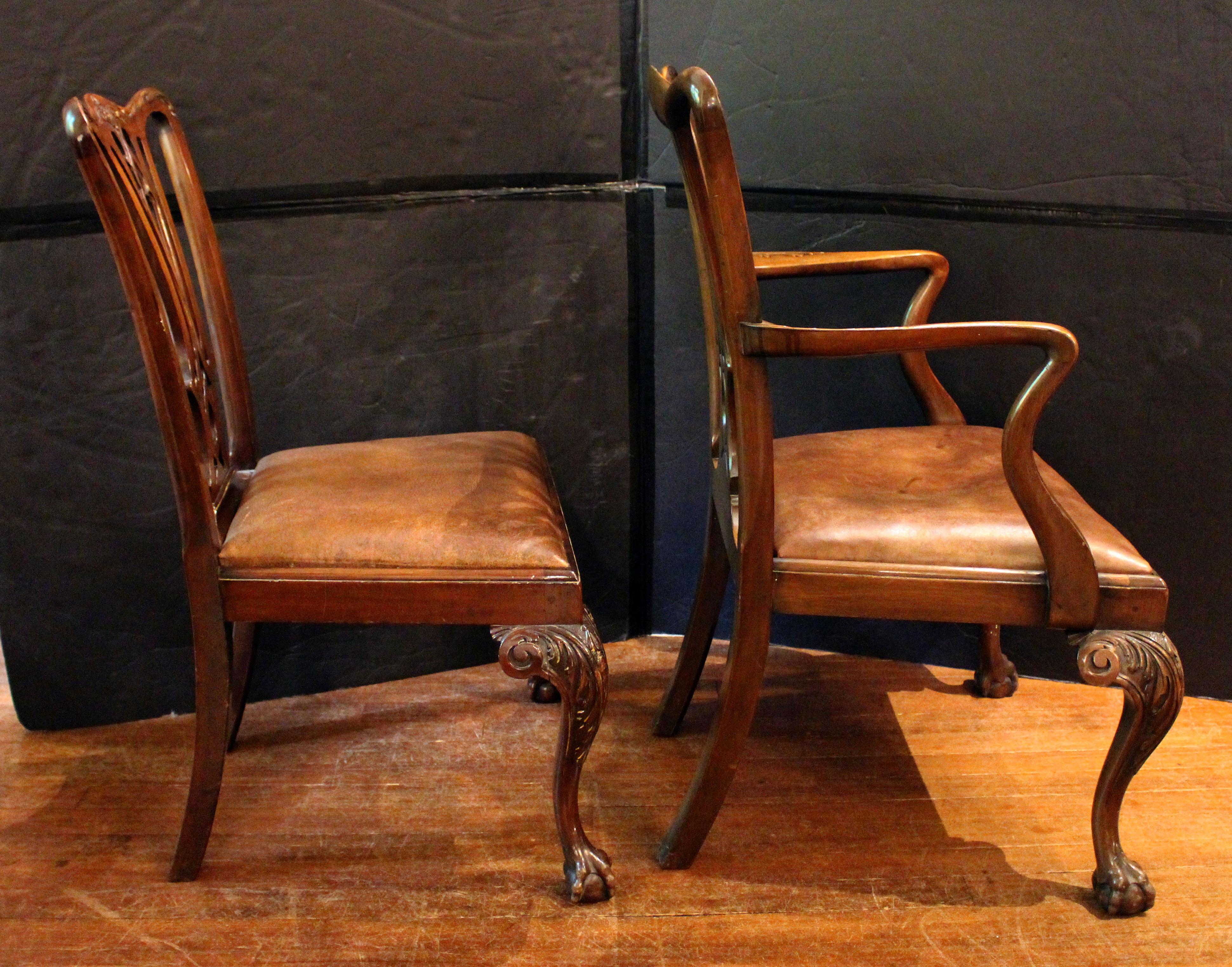 Late 19th Century Georgian Style Set of 10 Dining Chairs en Bueno estado para la venta en Chapel Hill, NC