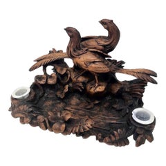 Late 19th Century German Black Forest Ink Stand