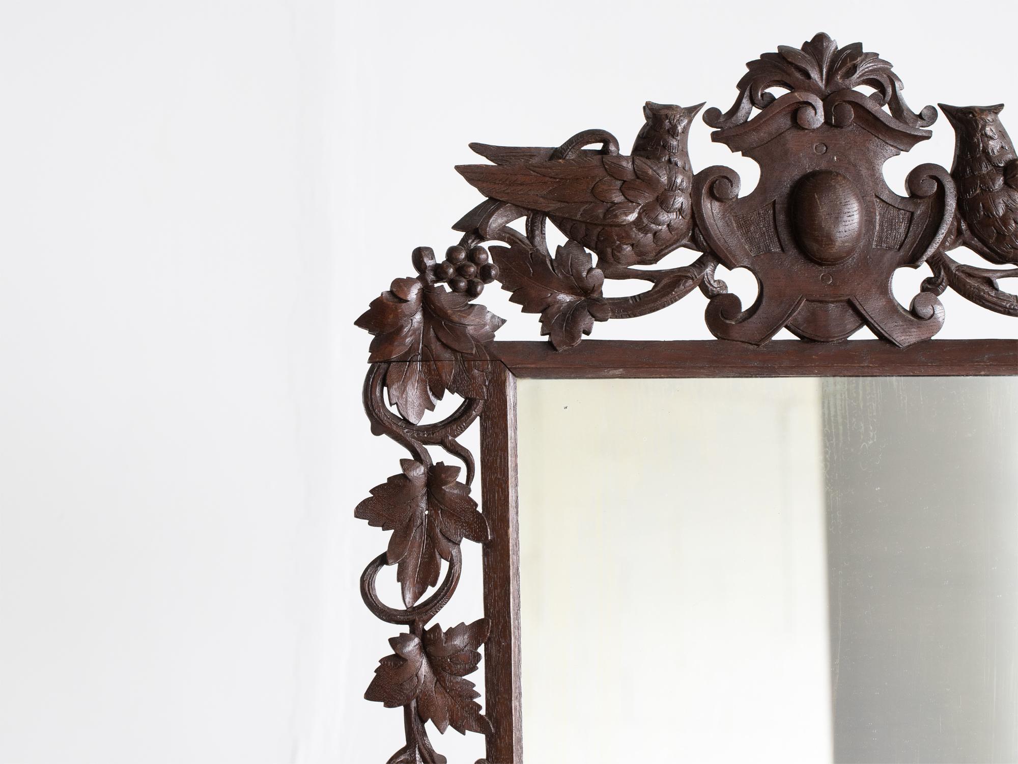 Late 19th Century German Black Forest Mirror In Good Condition For Sale In Wembley, GB