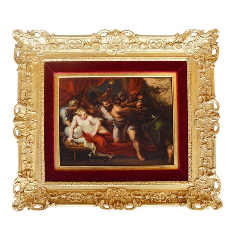 Late 19th Century, German KPM, Hand Painted Porcelain Plaque For Sale