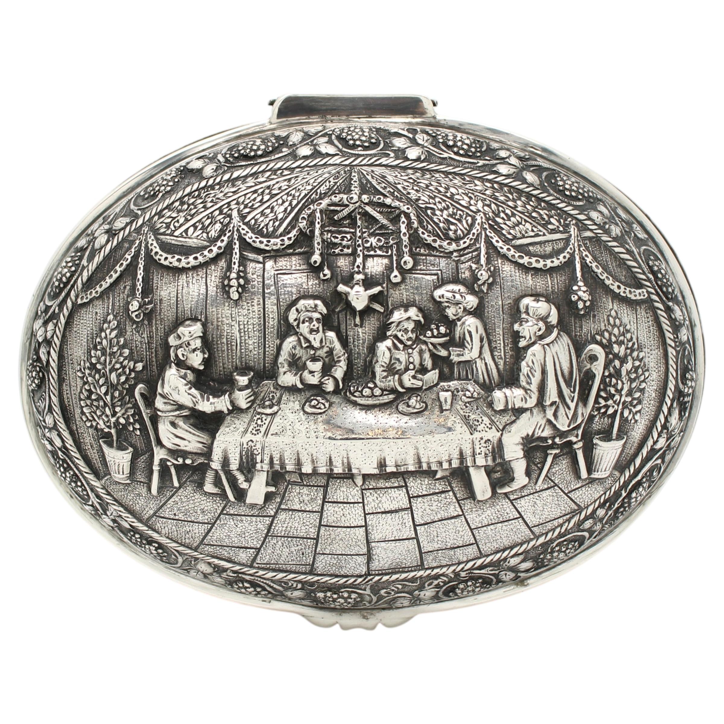 Recipiente alemán de plata para etrog de finales del siglo XIX