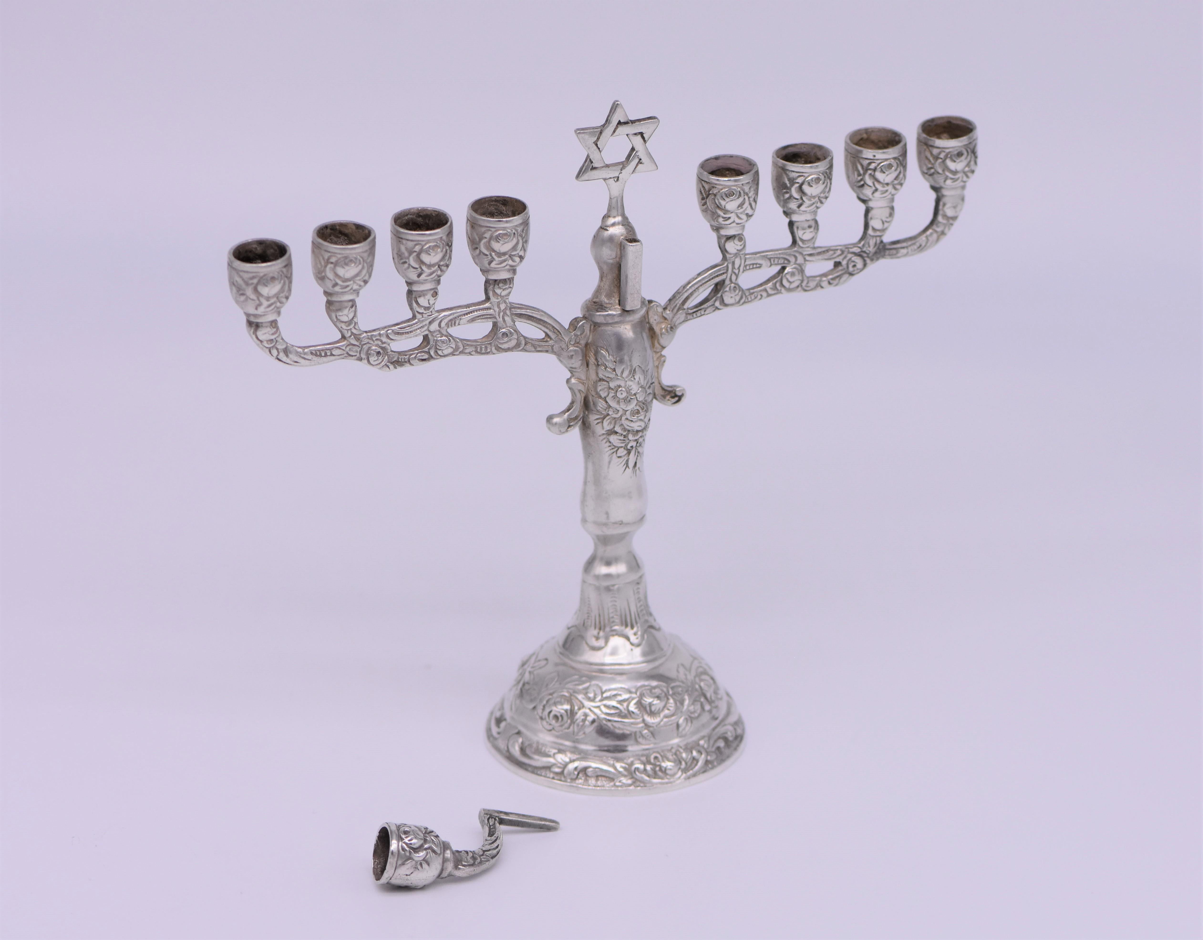 Late 19th Century German Silver Hanukkah Lamp 1