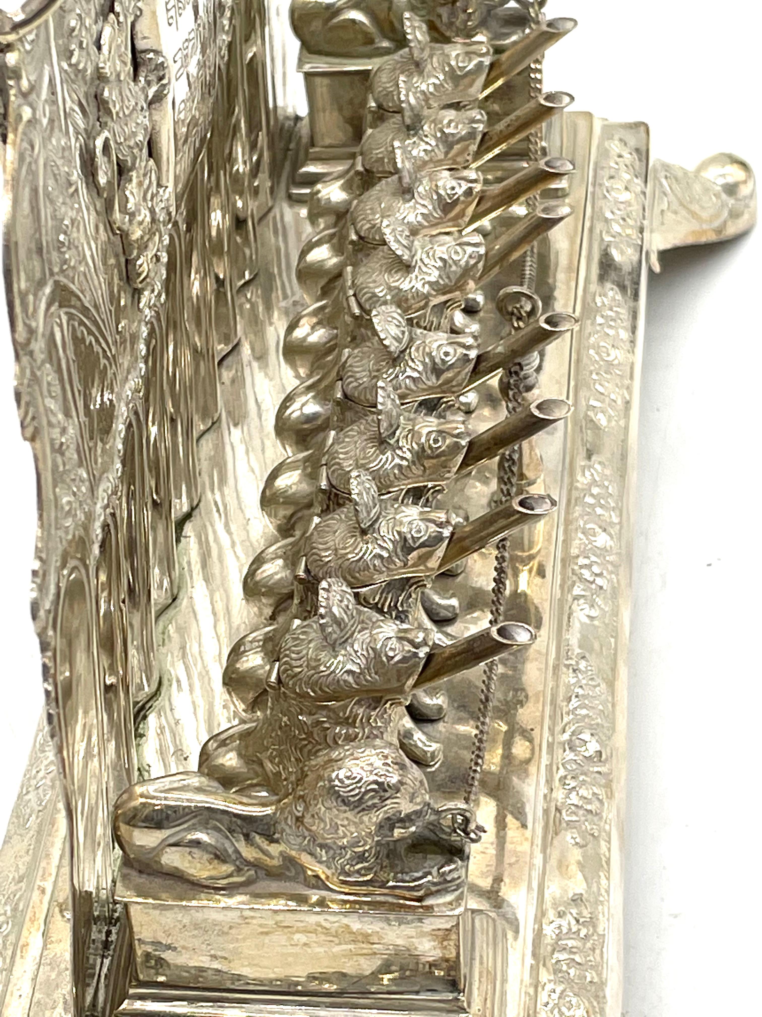 Late 19th Century German Silver Hanukkah Lamp 3