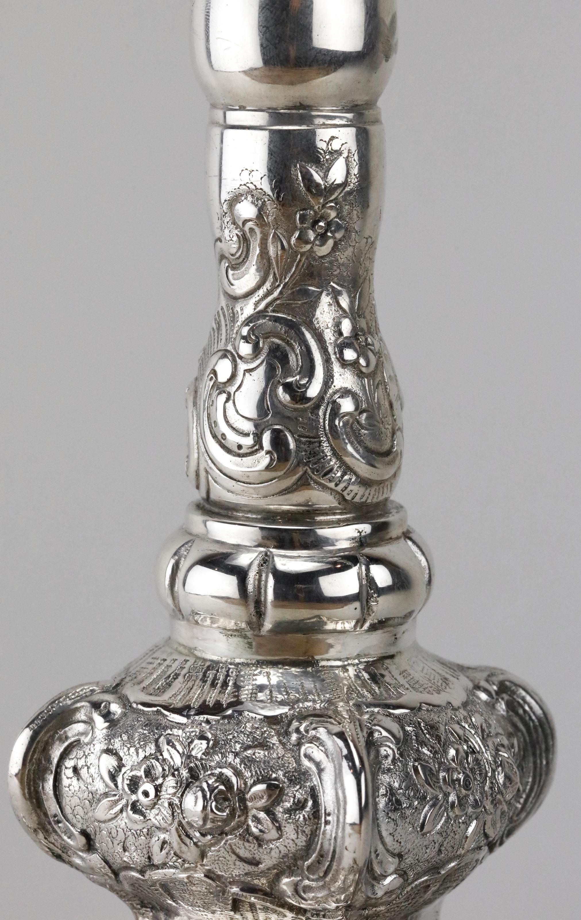 Late 19th Century German Silver Hanukkah Lamp Menorah In Excellent Condition In New York, NY