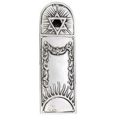 Antique Late 19th Century German Silver Mezuzah