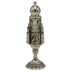 Antique Late 19th Century German Silver Spice Tower