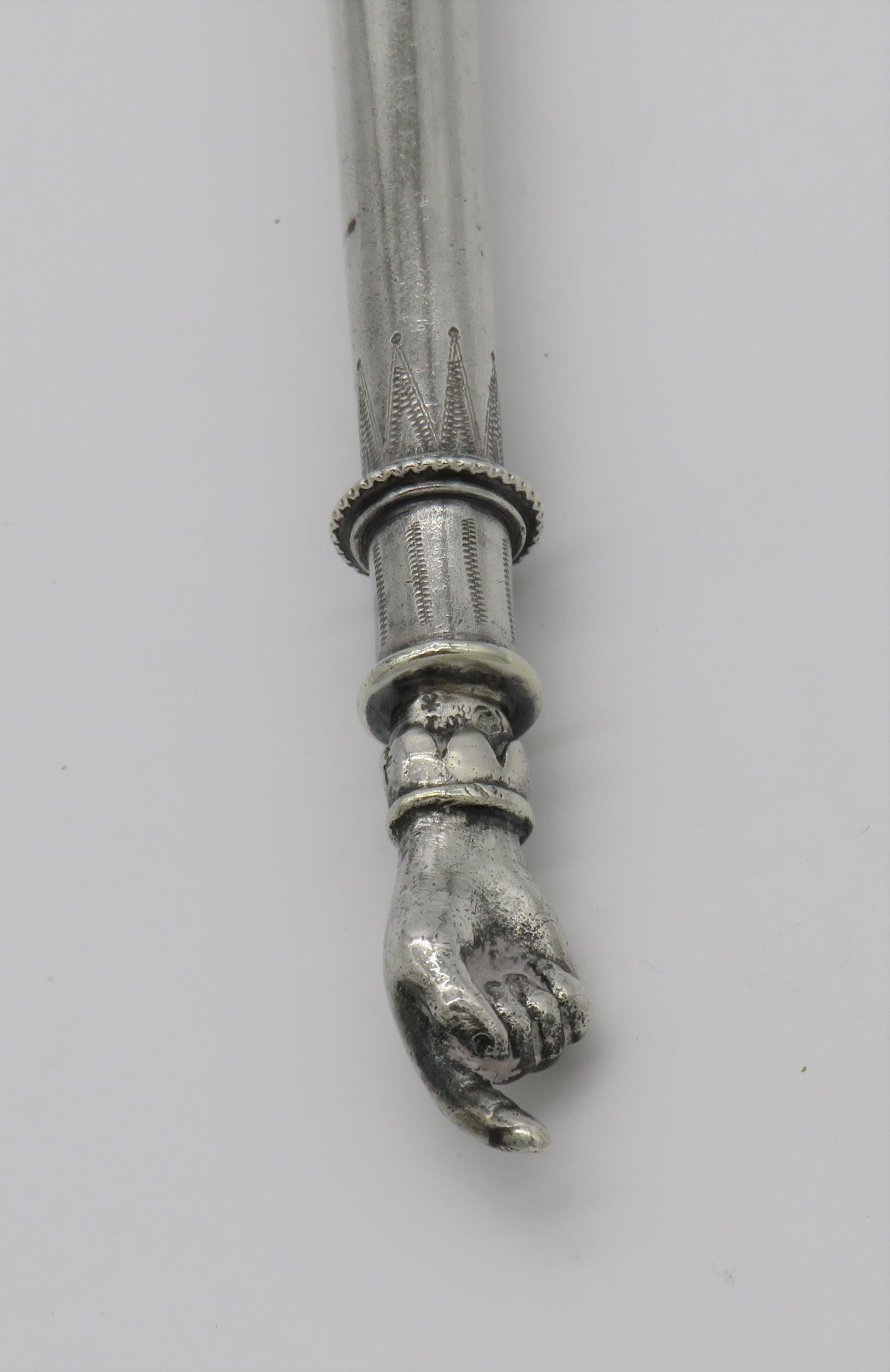 Late 19th Century German Silver Torah Pointer  For Sale 3
