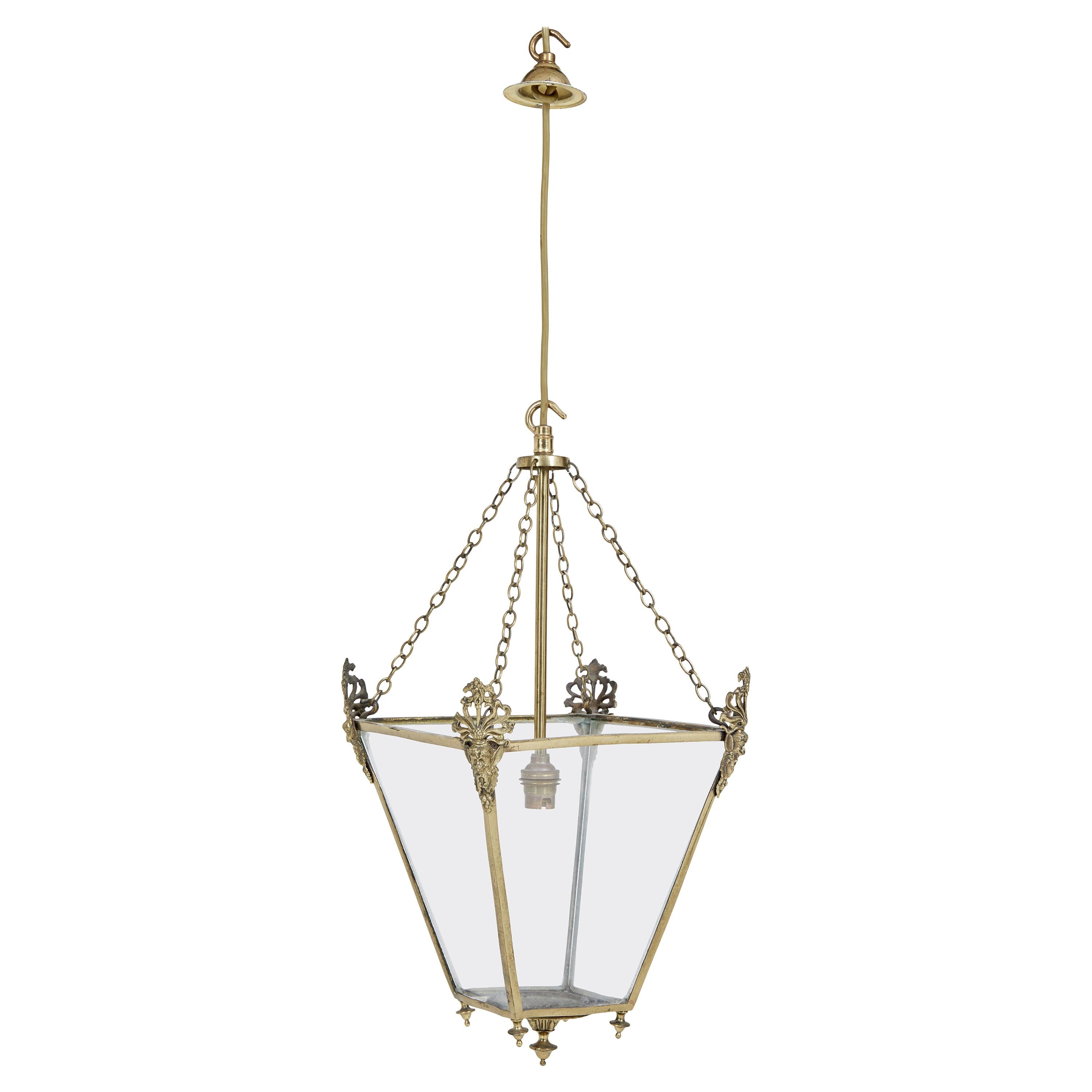 Late 19th Century Gilded and Glazed Hanging Lantern