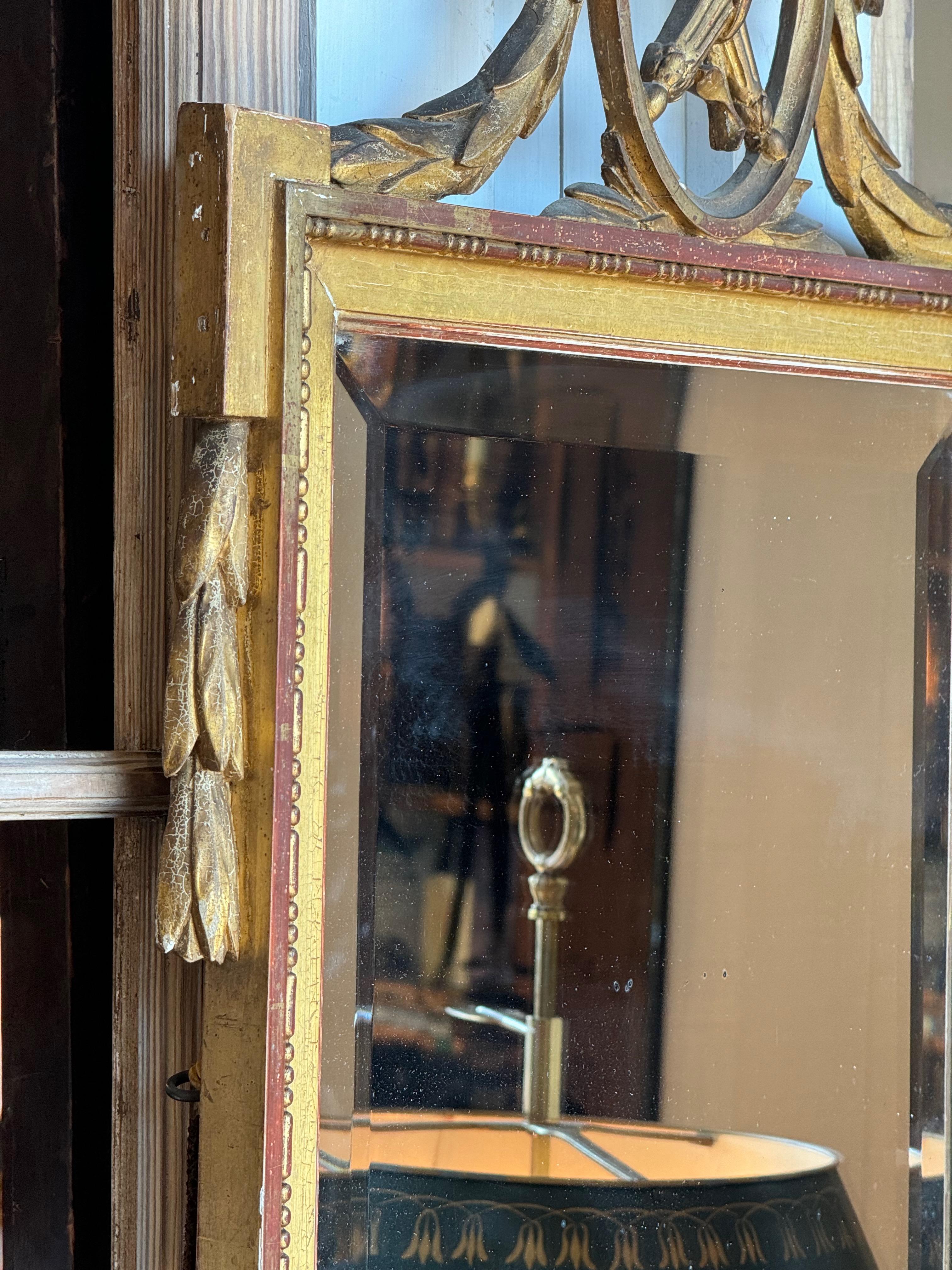 Giltwood Late 19th Century Gilded Mirror With Cartouche