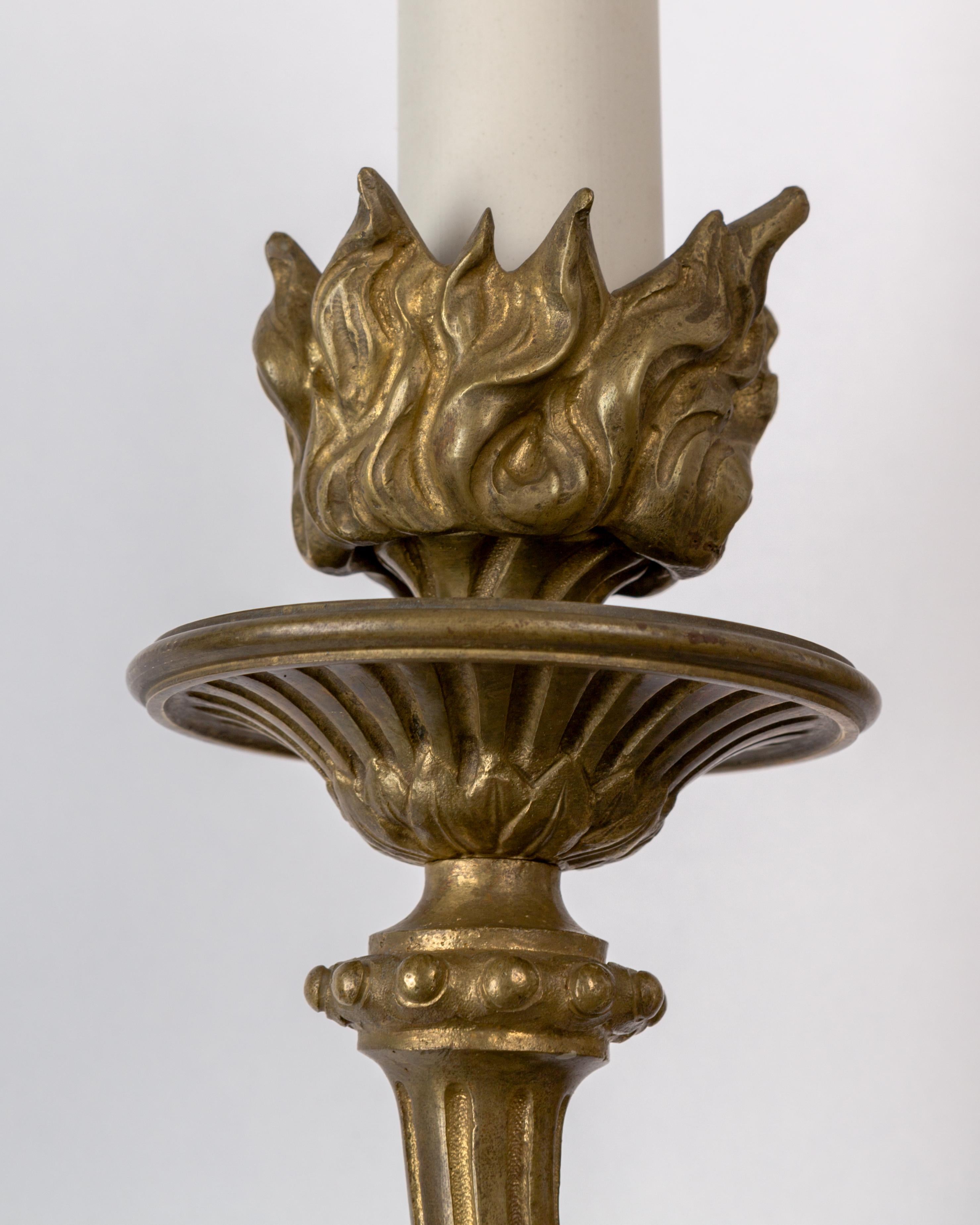 Pair of Late 19th Century Gilded Neoclassical Cast Bronze Sconces, Circa 1890 For Sale 1