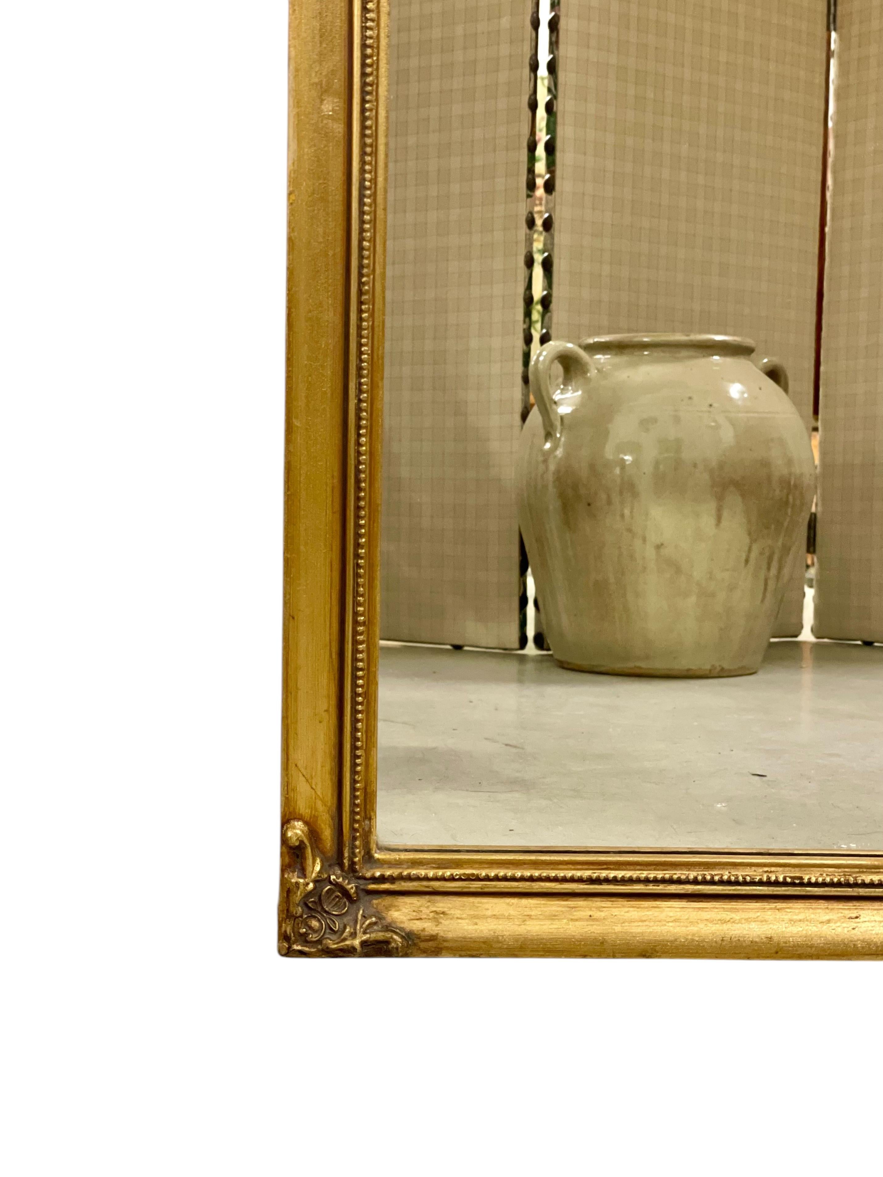 Specchio Trumeau dorato del XIX secolo con pittura marittima in vendita 1