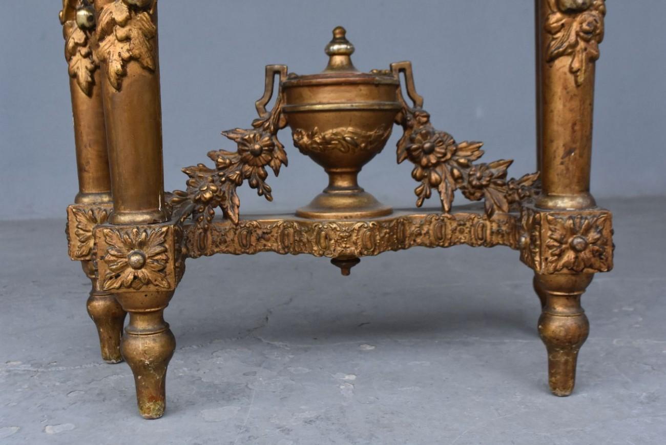Late 19th Century Gilded Wood and Stucco Marble-Top Console For Sale 1