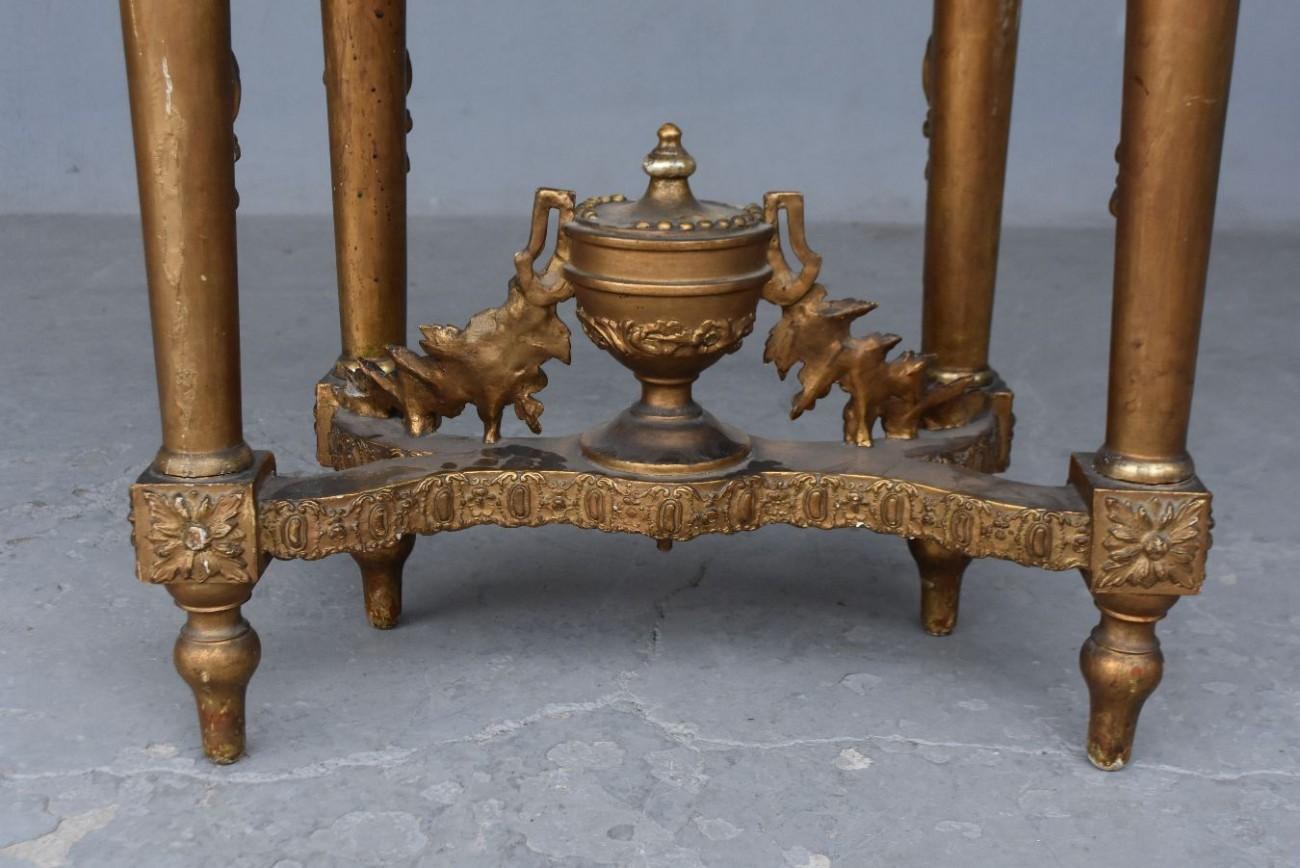 Late 19th Century Gilded Wood and Stucco Marble-Top Console For Sale 2
