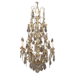 Late 19th Century Gilt Bronze and Baccarat Crystal Twelve-Light Chandelier