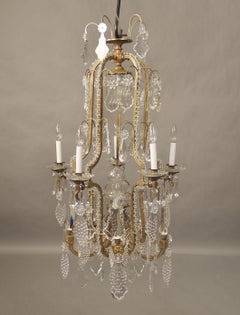 Late 19th Century Gilt Bronze and Crystal Chandelier