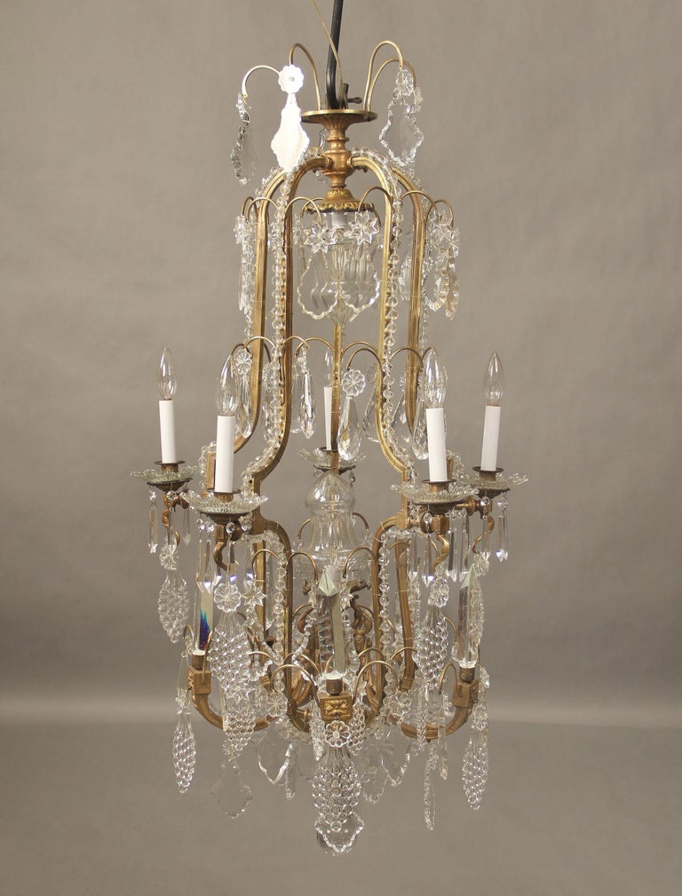 Late 19th Century Gilt Bronze and Crystal Chandelier For Sale at 1stDibs