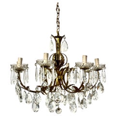 Late 19th Century Gilt Bronze and Crystal Eight-Light Chandelier