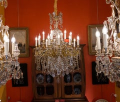 Late-19th Century Gilt-Bronze and Cut-Crystal Large Chandelier Sign by Baccarat