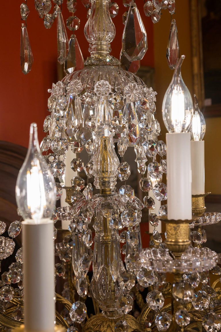 Late19th Century GiltBronze and CutCrystal Large Chandelier Sign by